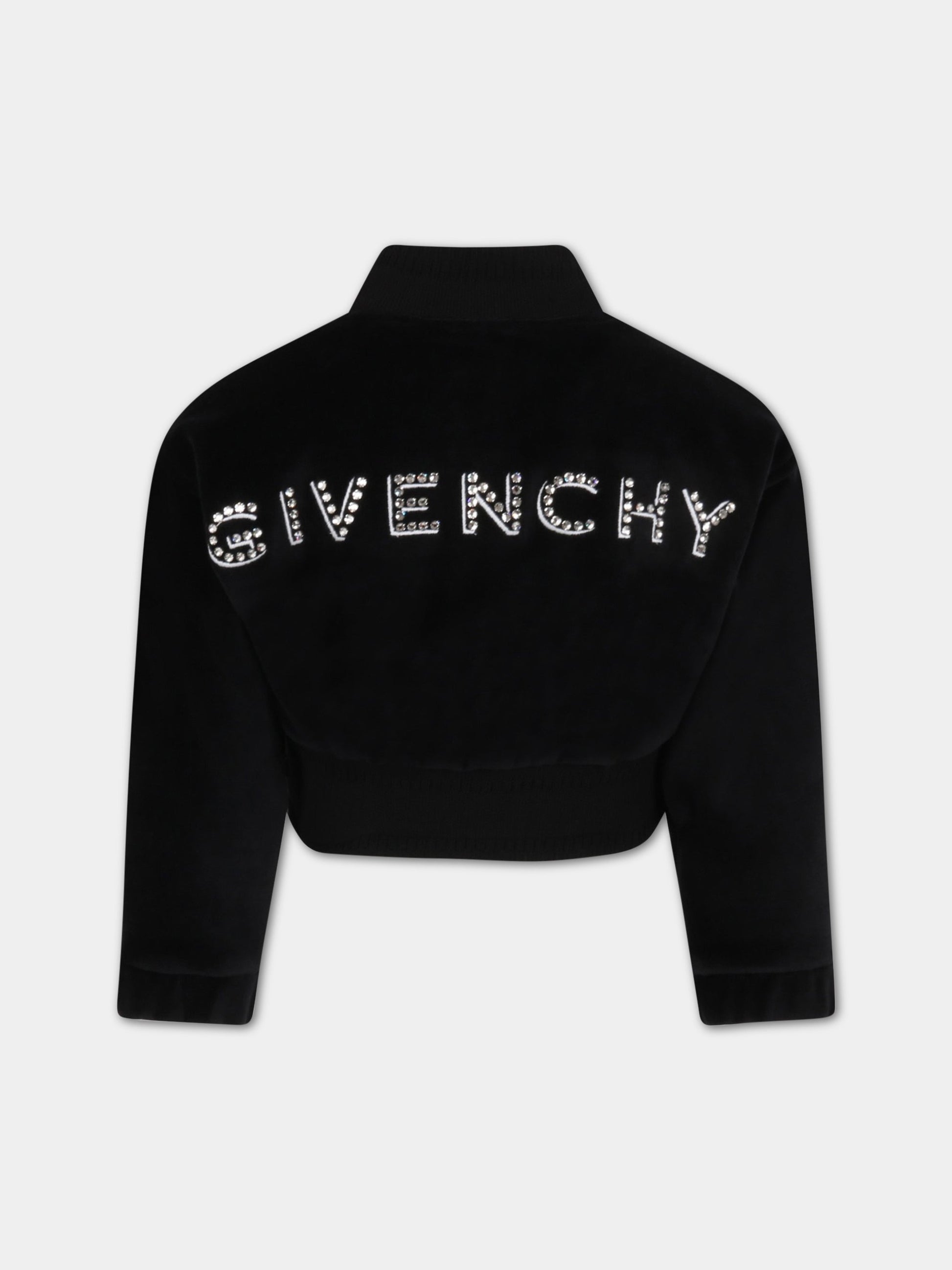 Bomber nero per bambina con logo,Givenchy Kids,H15266 09B