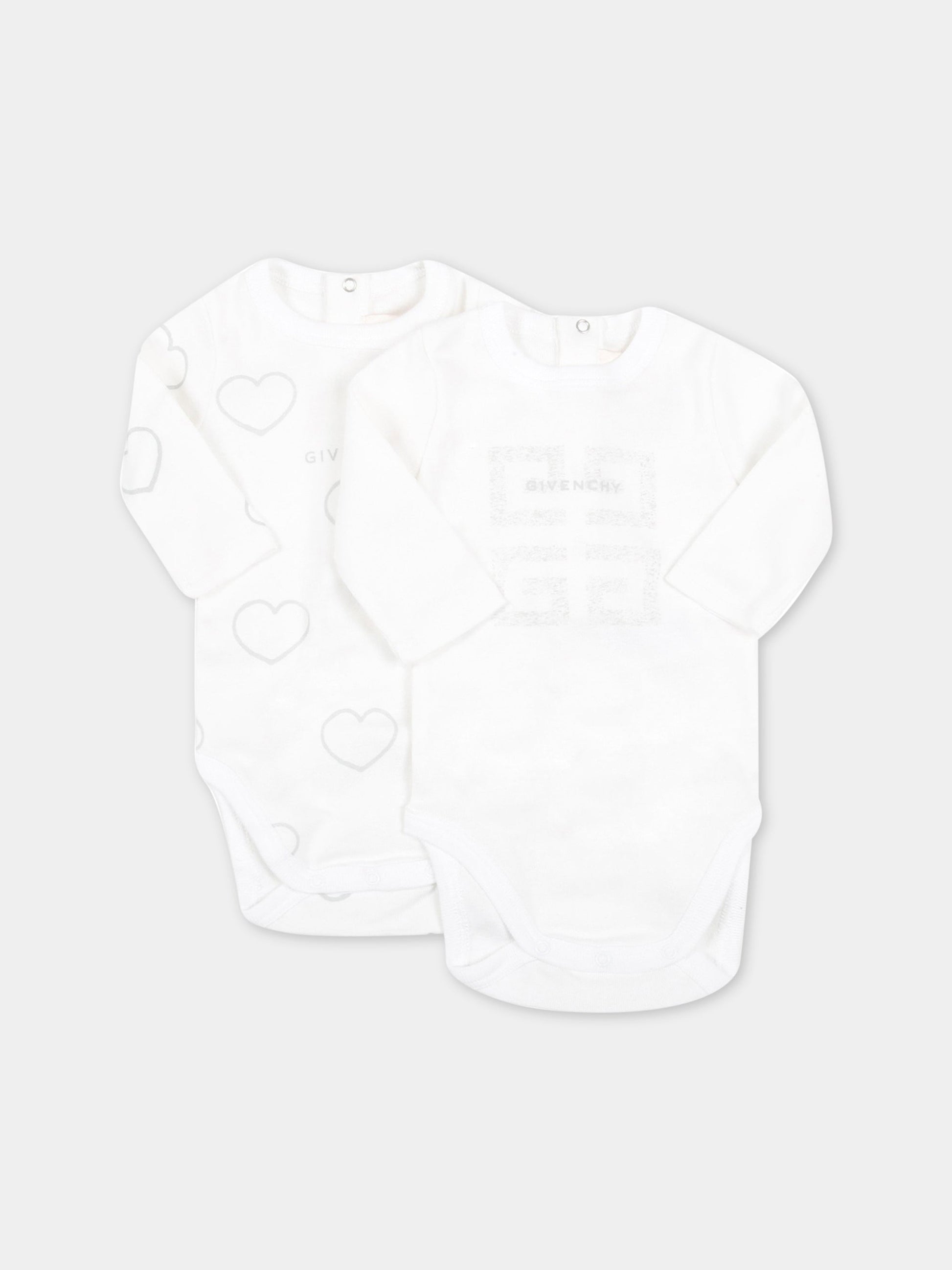 Set bianco per neonati con cuori,Givenchy Kids,H98154 10B