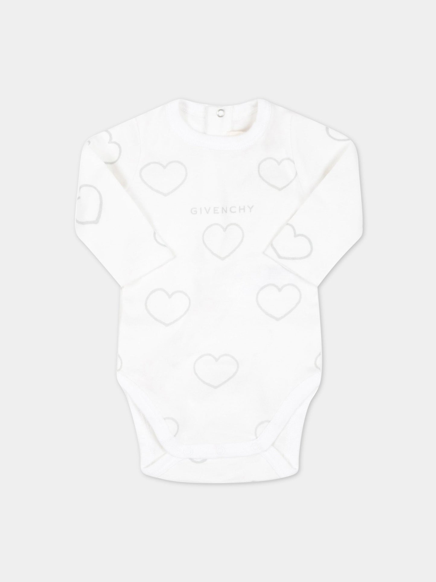 Set bianco per neonati con cuori,Givenchy Kids,H98154 10B