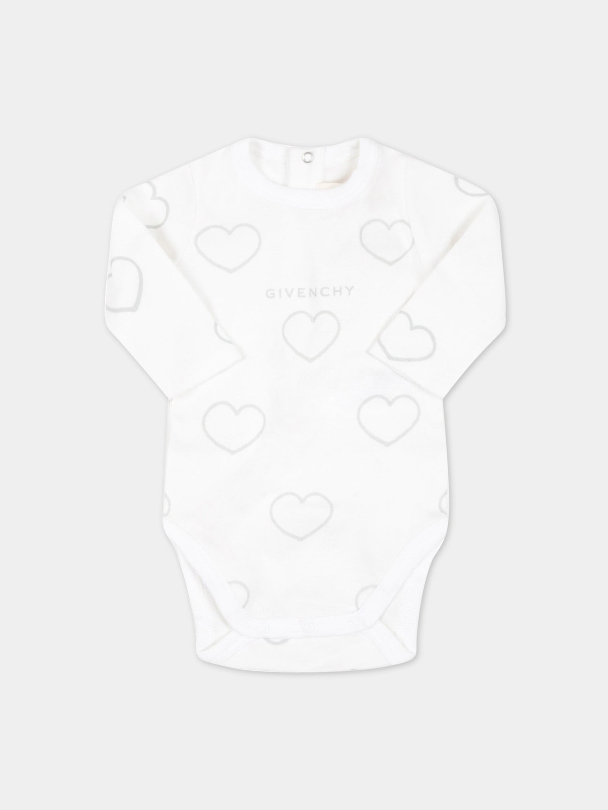 Set bianco per neonati con cuori,Givenchy Kids,H98154 10B