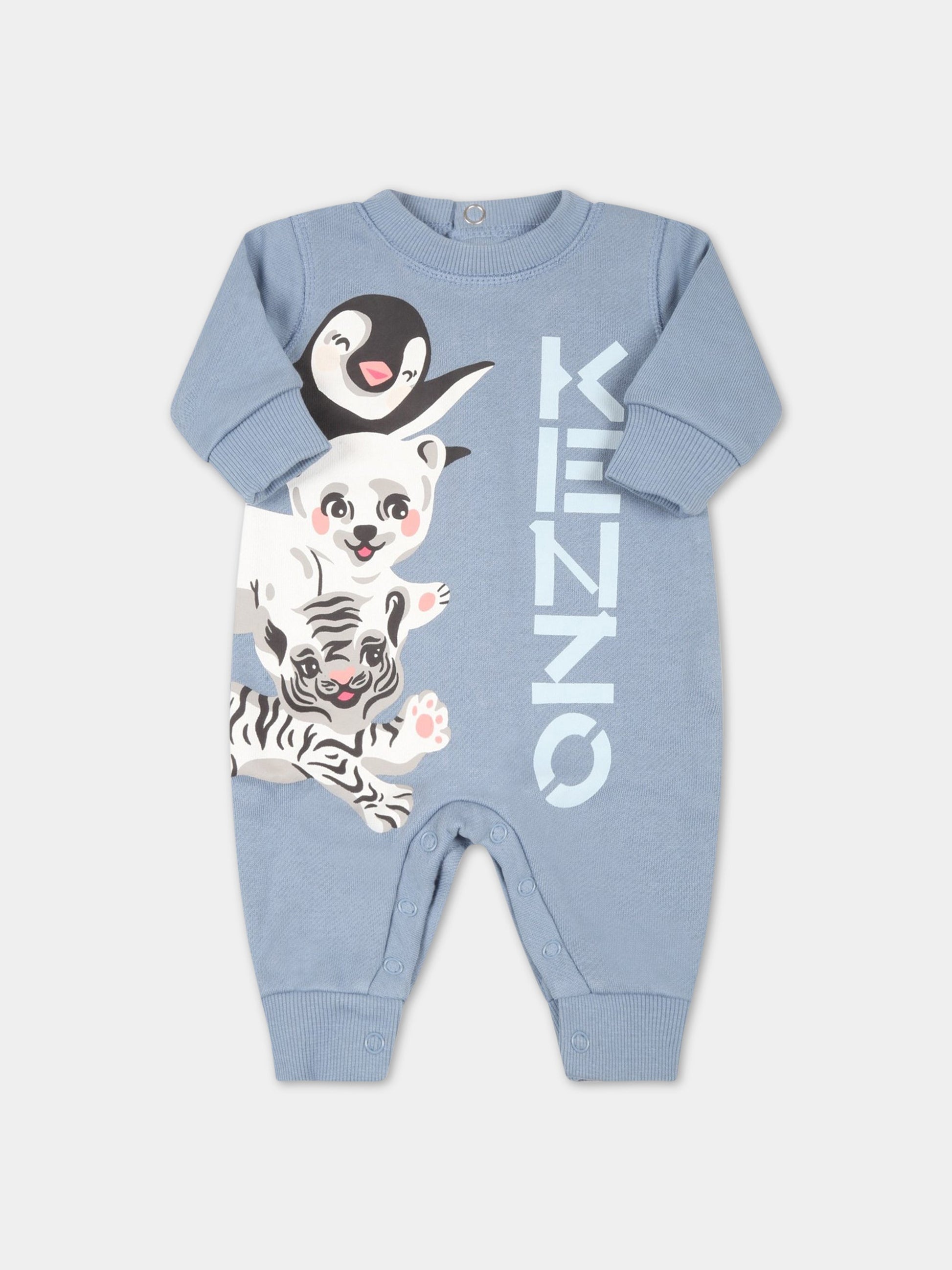 Tutina celeste per neonato con animali,Kenzo Kids,K92030 821