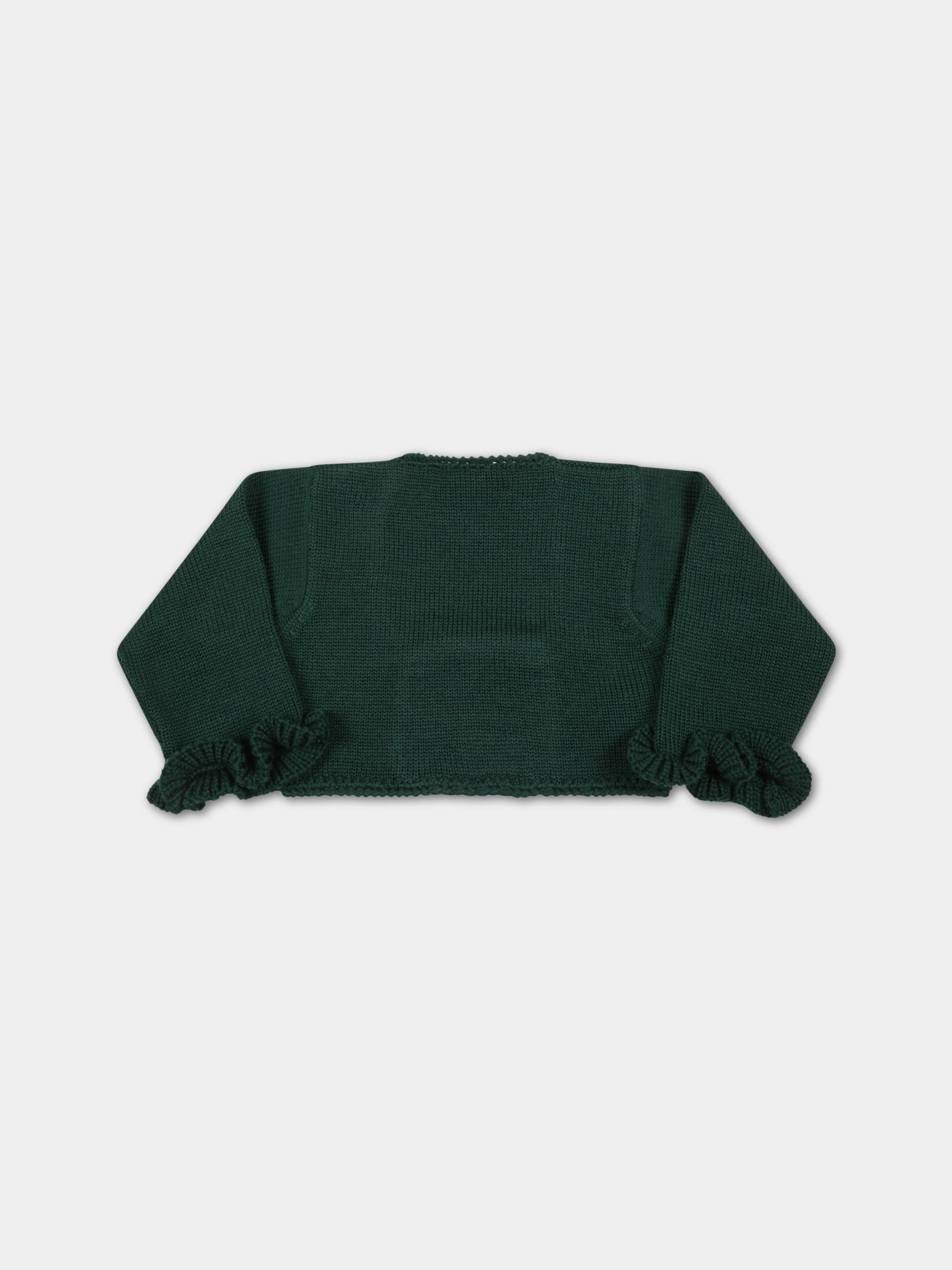 Cardigan verde per neonata,La Stupenderia,YBSC02827