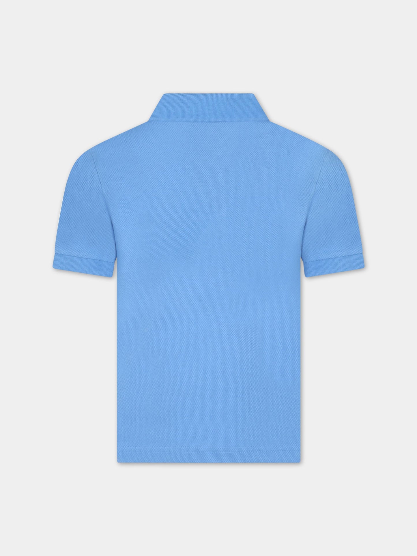 Polo azzurra per bambino con coccodrillo pixelato,Lacoste,PJ3885 L99