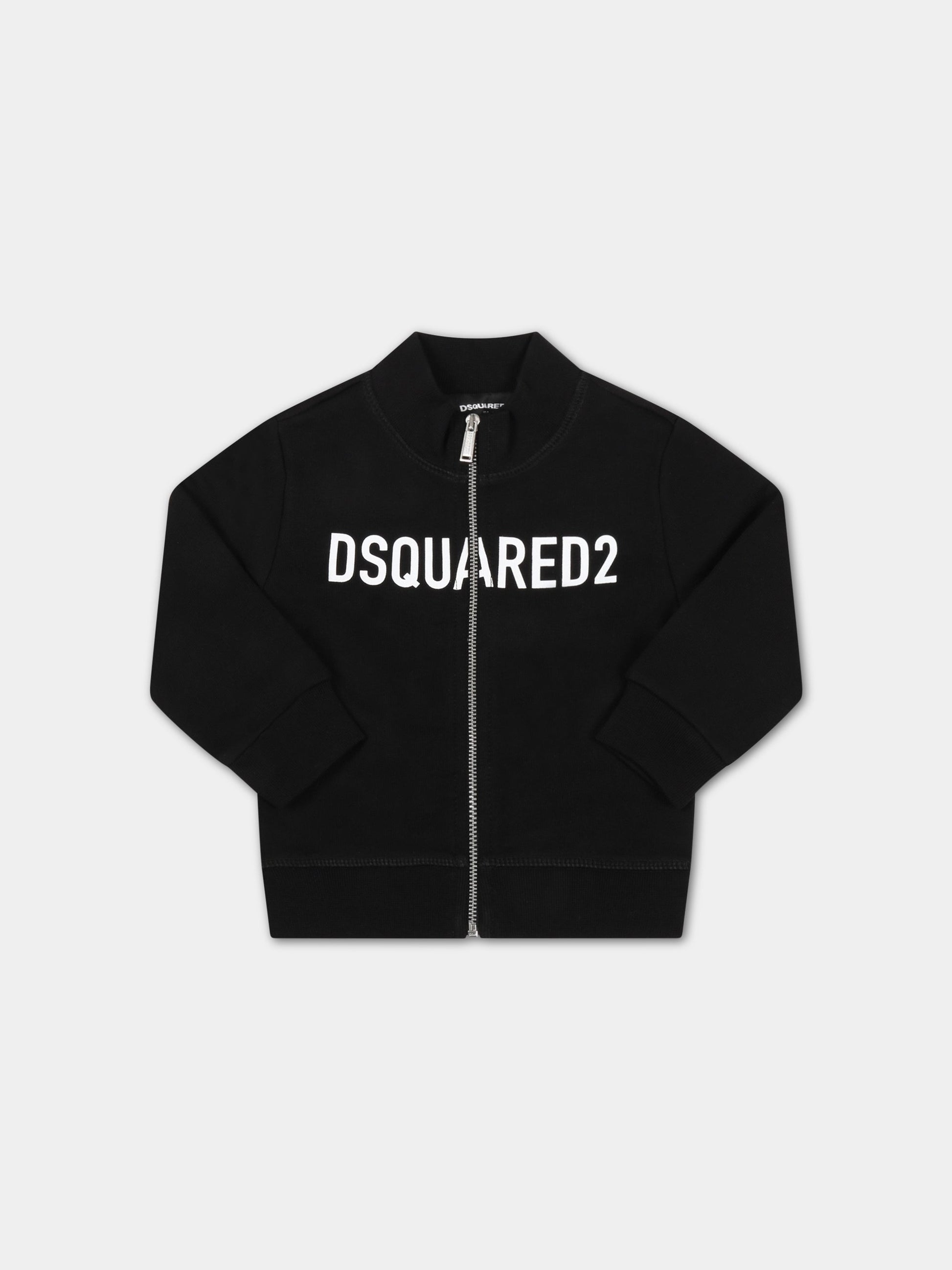 Felpa nera per neonato con logo,Dsquared2,DQ1314 D00J7 DQ900