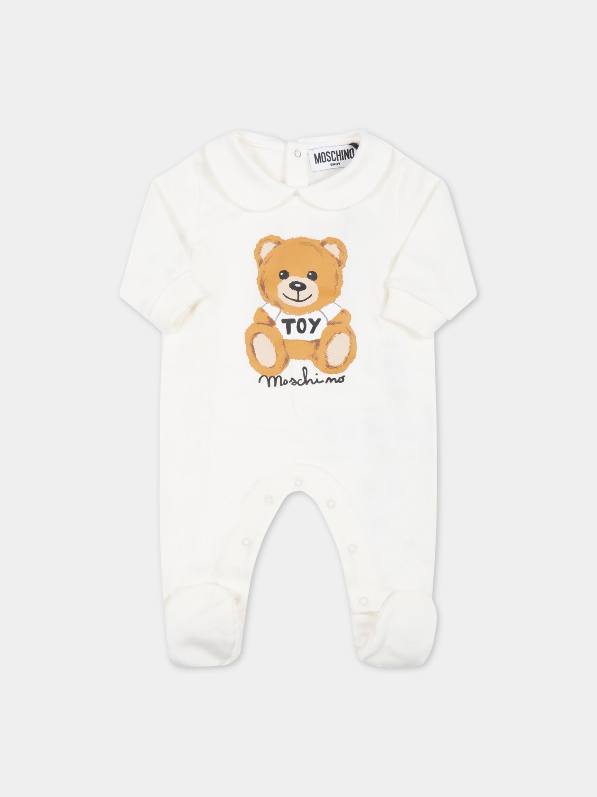 Tutina bianca per neonati con Teddy Bear,Moschino Kids,MUY04A LDA14 10063