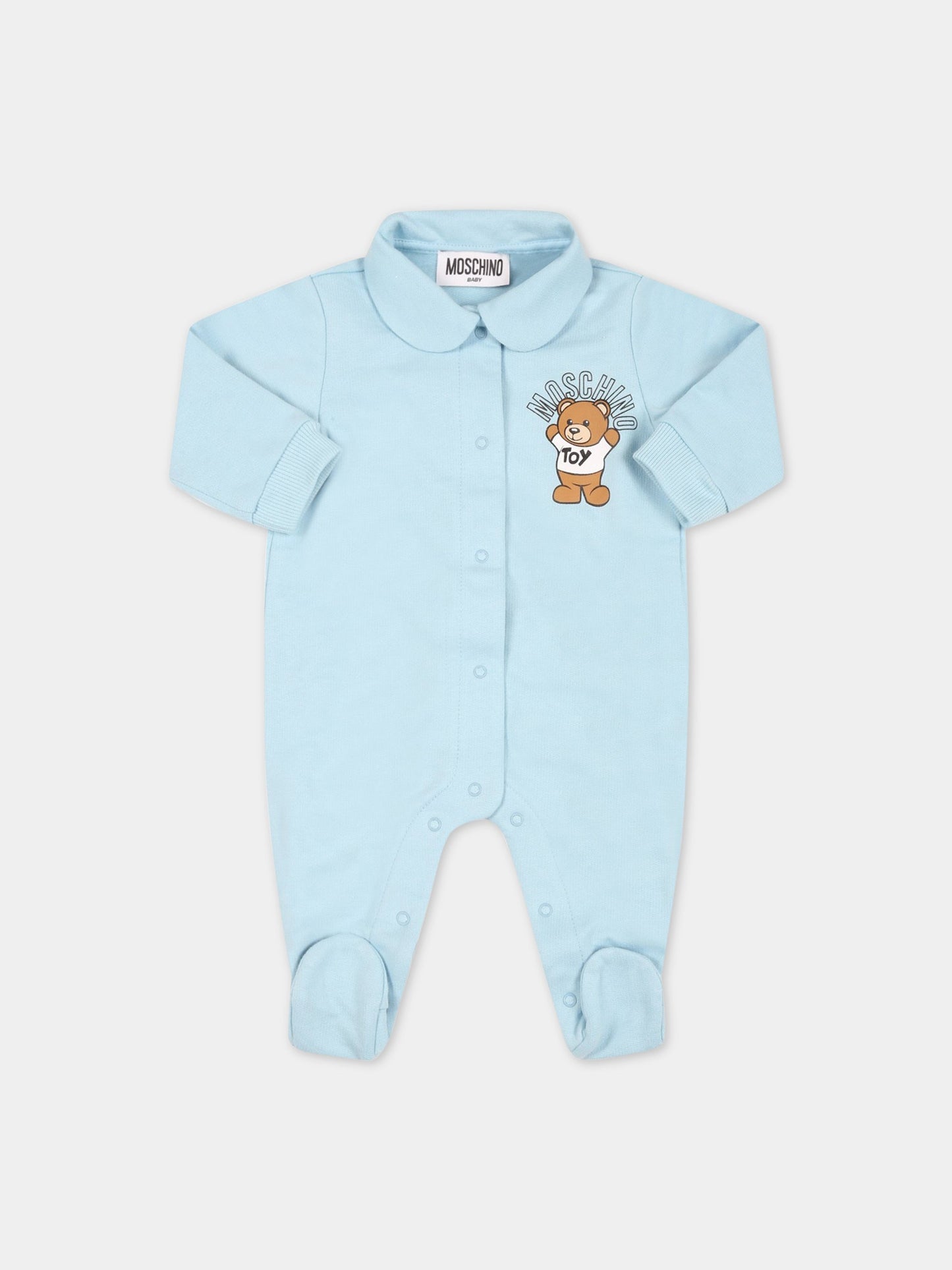 Set celeste per neonato con teddy bear,Moschino Kids,MUY047 LCA40 40304