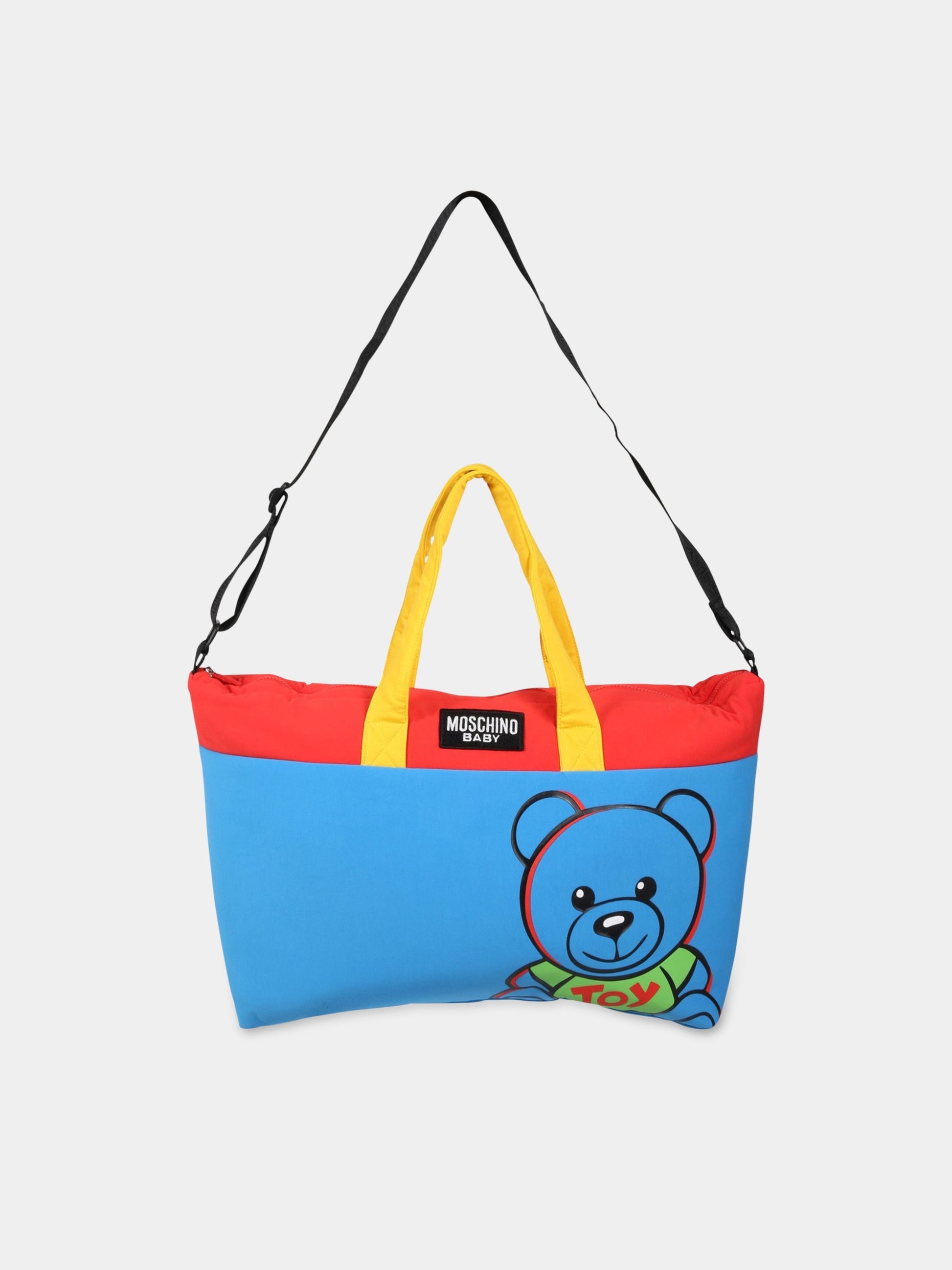 Borsa-mamma multicolor per neonati con patch logato,Moschino Kids,MQX03A LDA16 40641