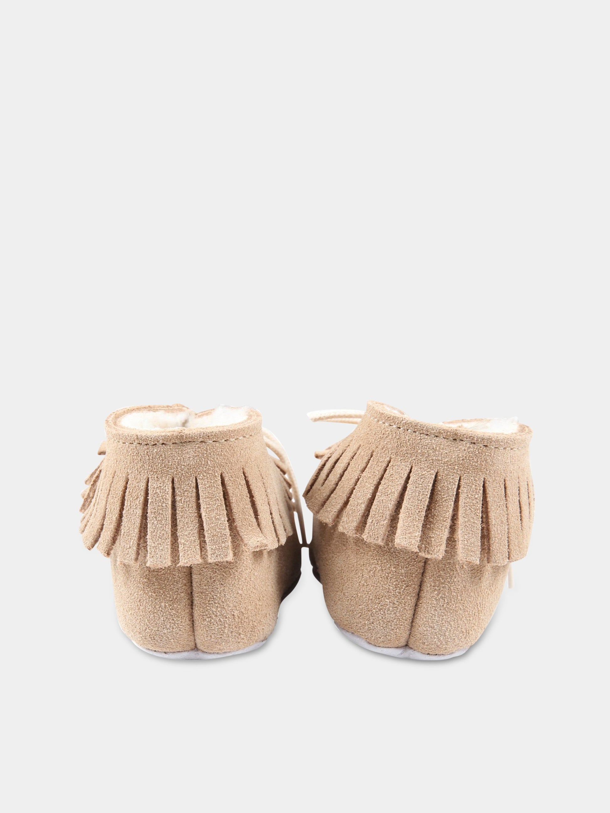 Scarpe beige per neonato con frange,Tartine Et Chocolat,TV80011 62