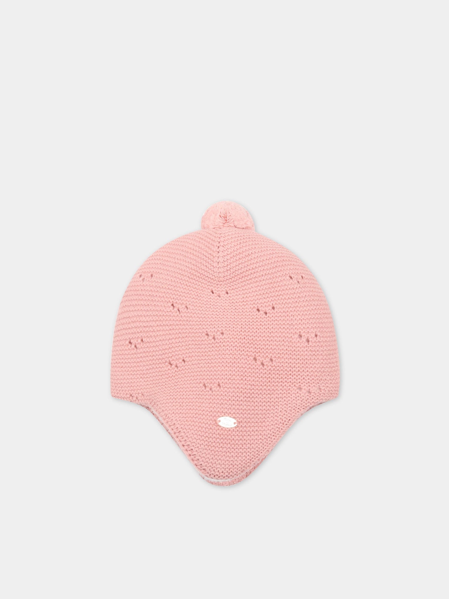 Cappello rosa per neonata con pompon,Tartine Et Chocolat,TV90000 30