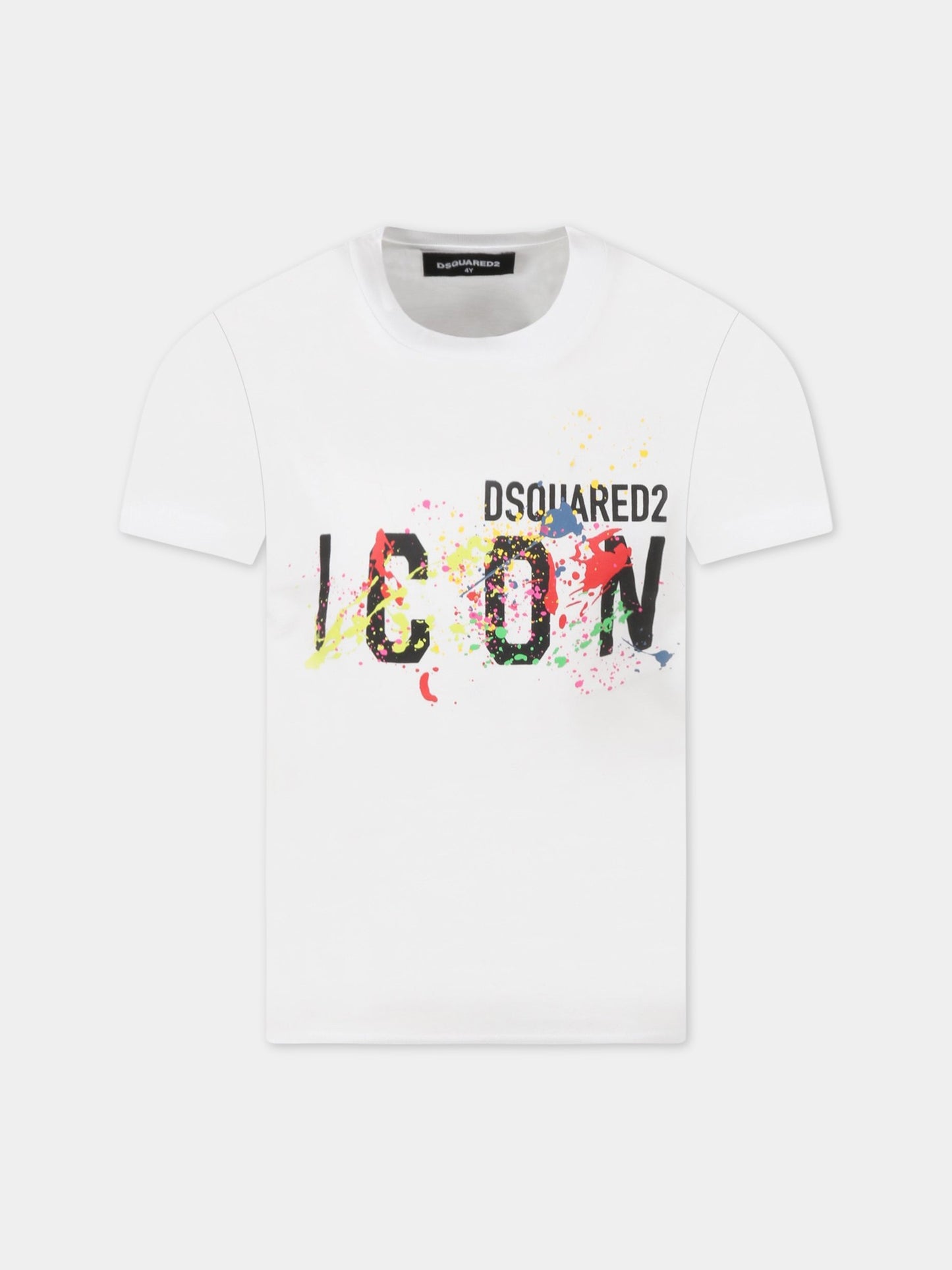 T-shirt bianca per bambini con logo,Dsquared2,DQ1350 D00MM D2T873U DQ100