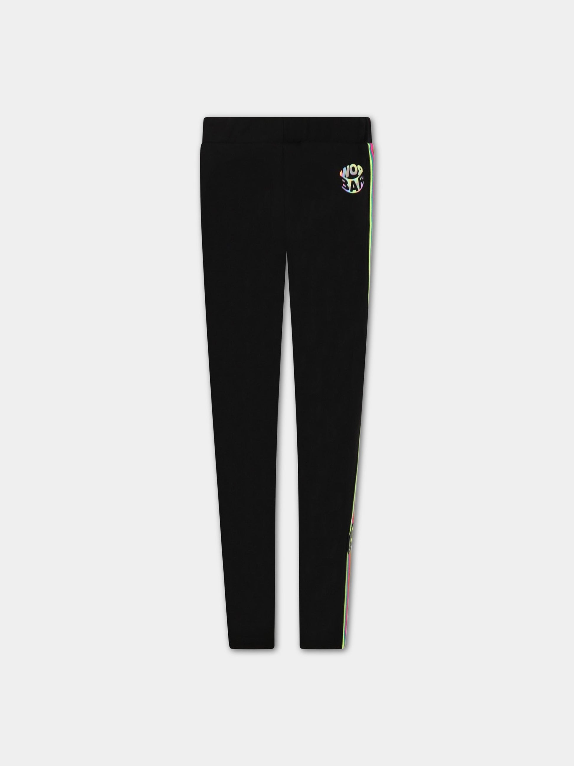 Leggings nero per bambina con logo,Barrow,032143 200