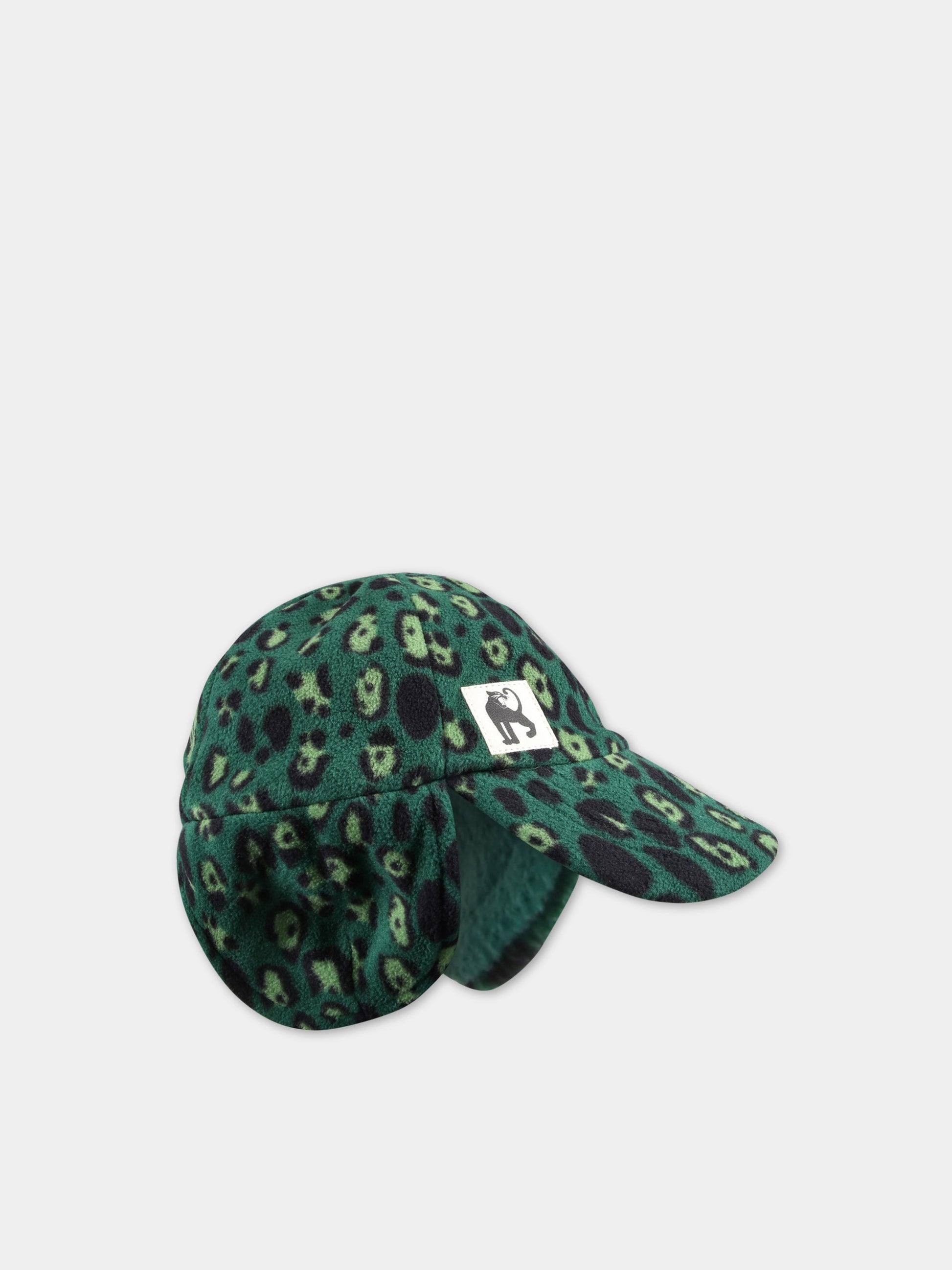 Cappello verde per bambini con stampa animalier,Mini Rodini,2276510075