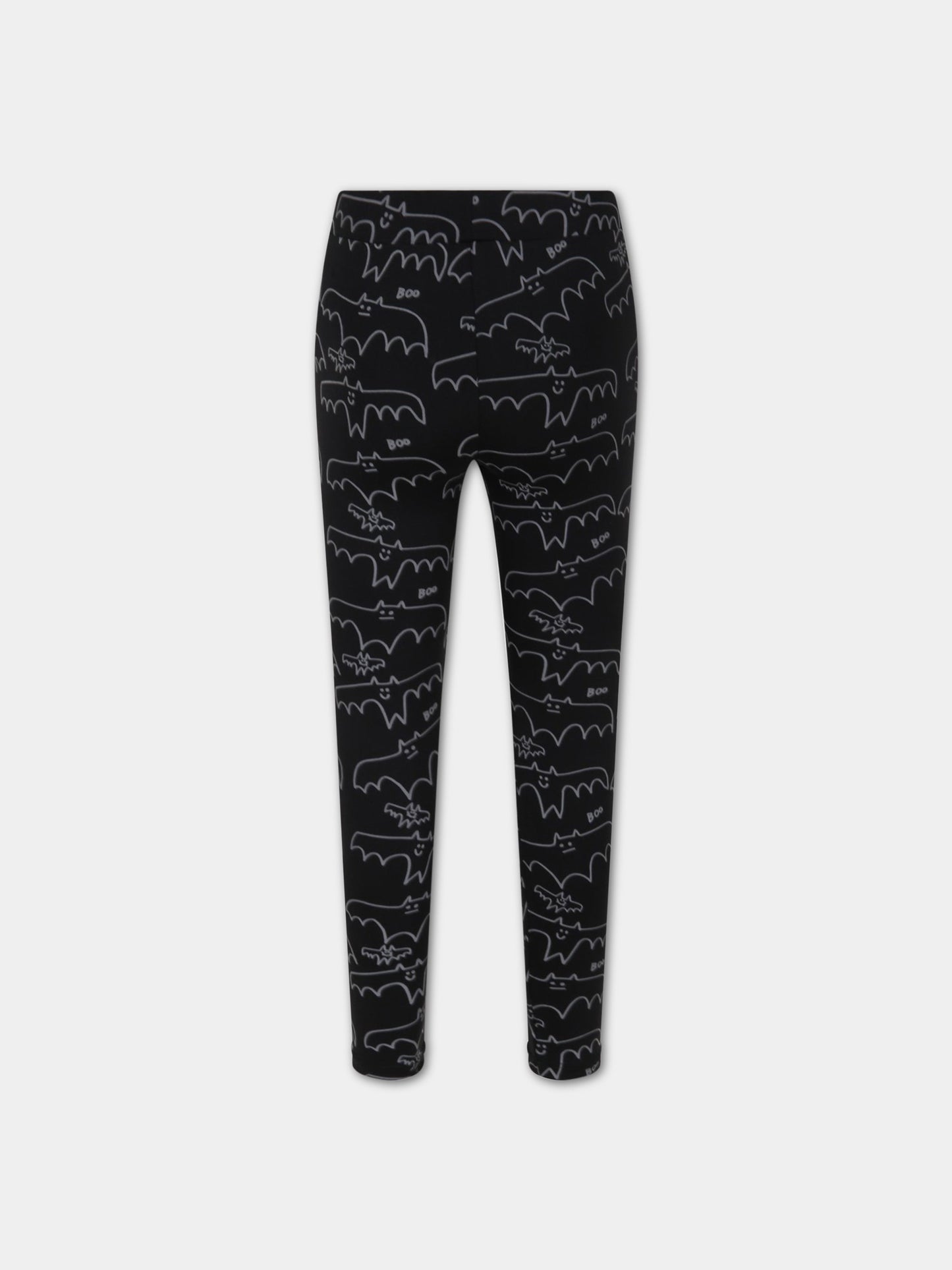 Leggings nero per bambina co pipistrelli,Stella Mccartney Kids,8R6C90 Z0751 930BC