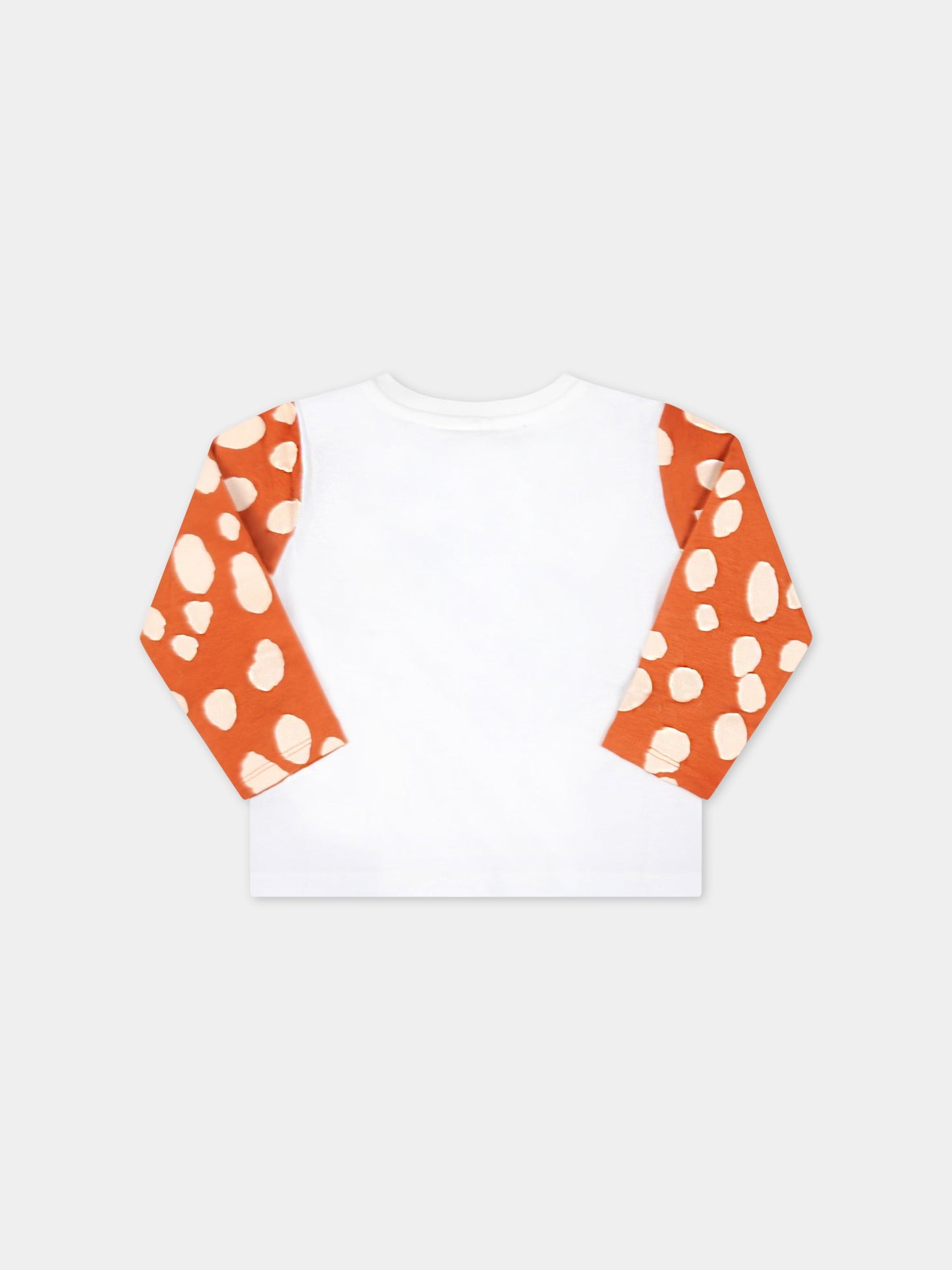 T-shirt bianca per neonata con cerbiatti,Stella Mccartney Kids,8R8080 Z0434 101