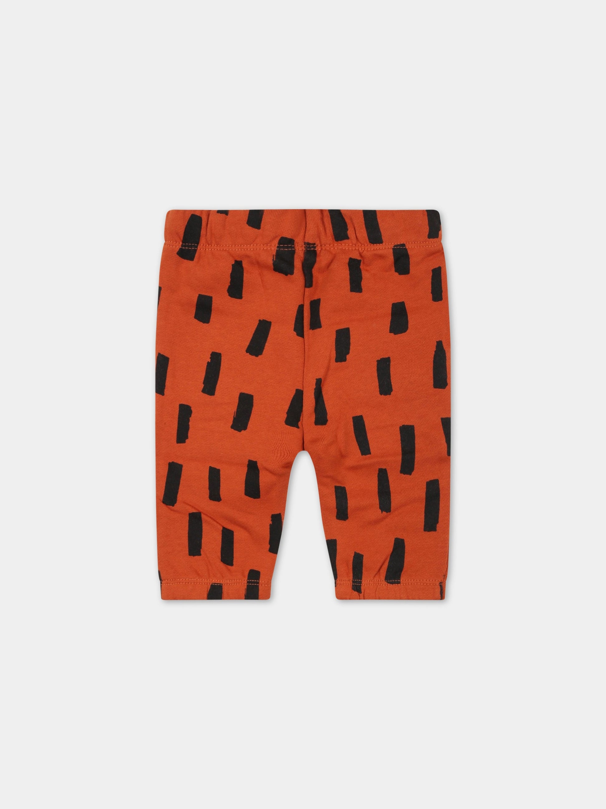 Pantaloni marroni da tuta per neonato con dettagli neri,Stella Mccartney Kids,8R6580 Z0606 308NE