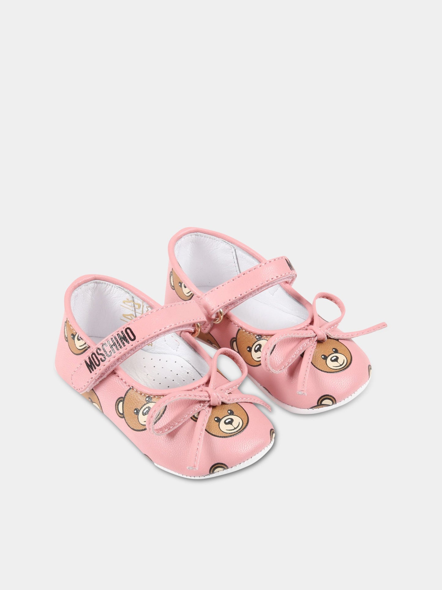 Ballerine rosa per neonata con Teddy Bear,Moschino Kids,71651 2