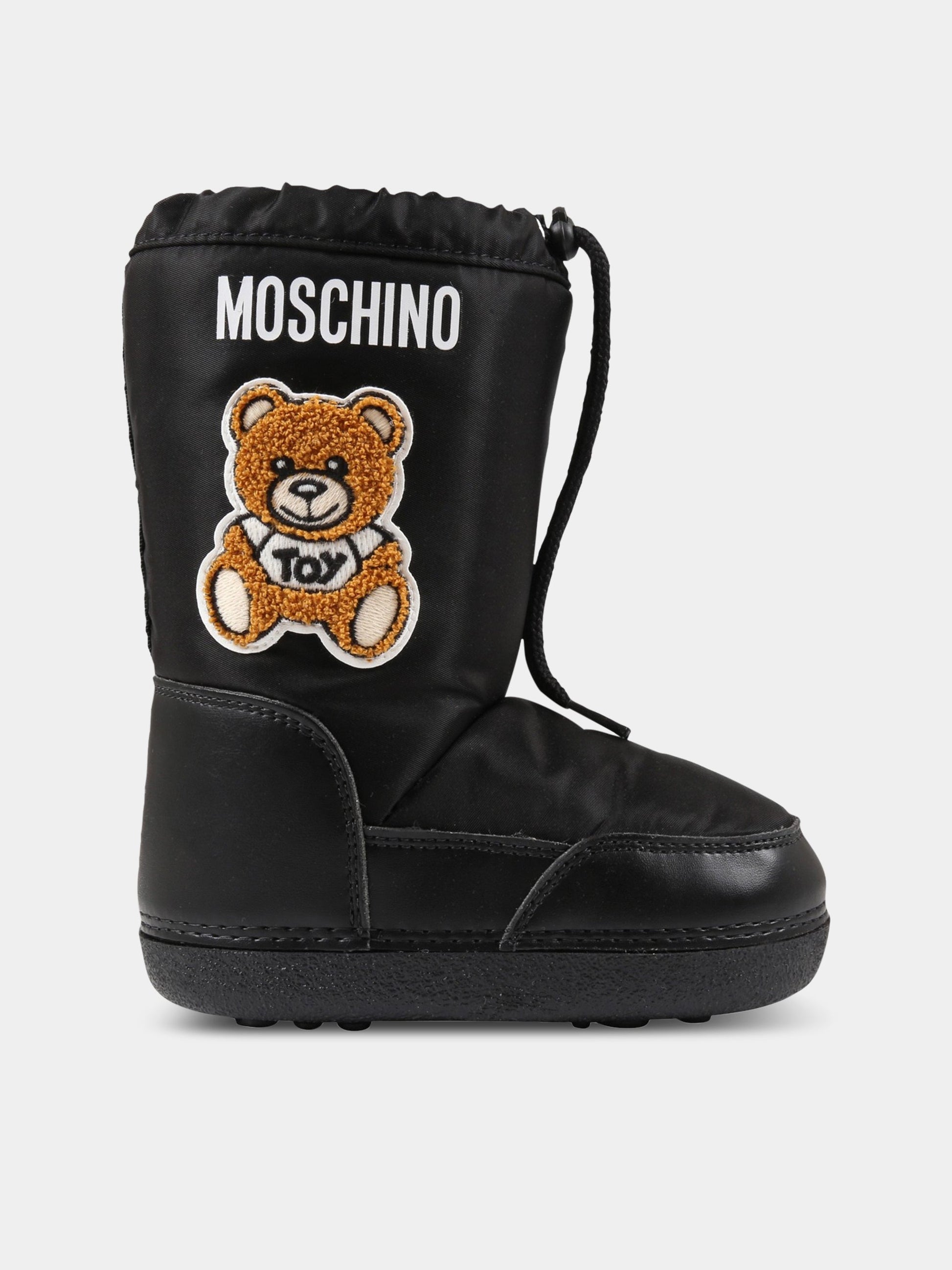 Stivali neri per bambini con Teddy Bear,Moschino Kids,71889 1