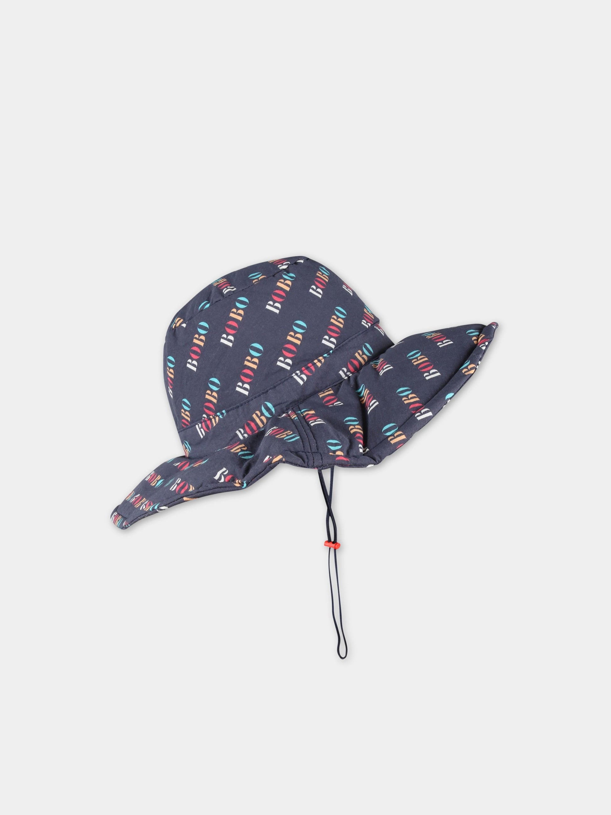 Cappello blu per bambini con logo multicolor,Bobo Choses,222AI012