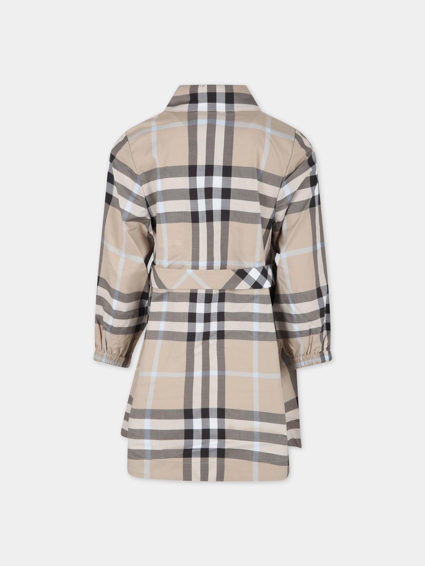 Vestito beige per bambina con check,Burberry Kids,8054092