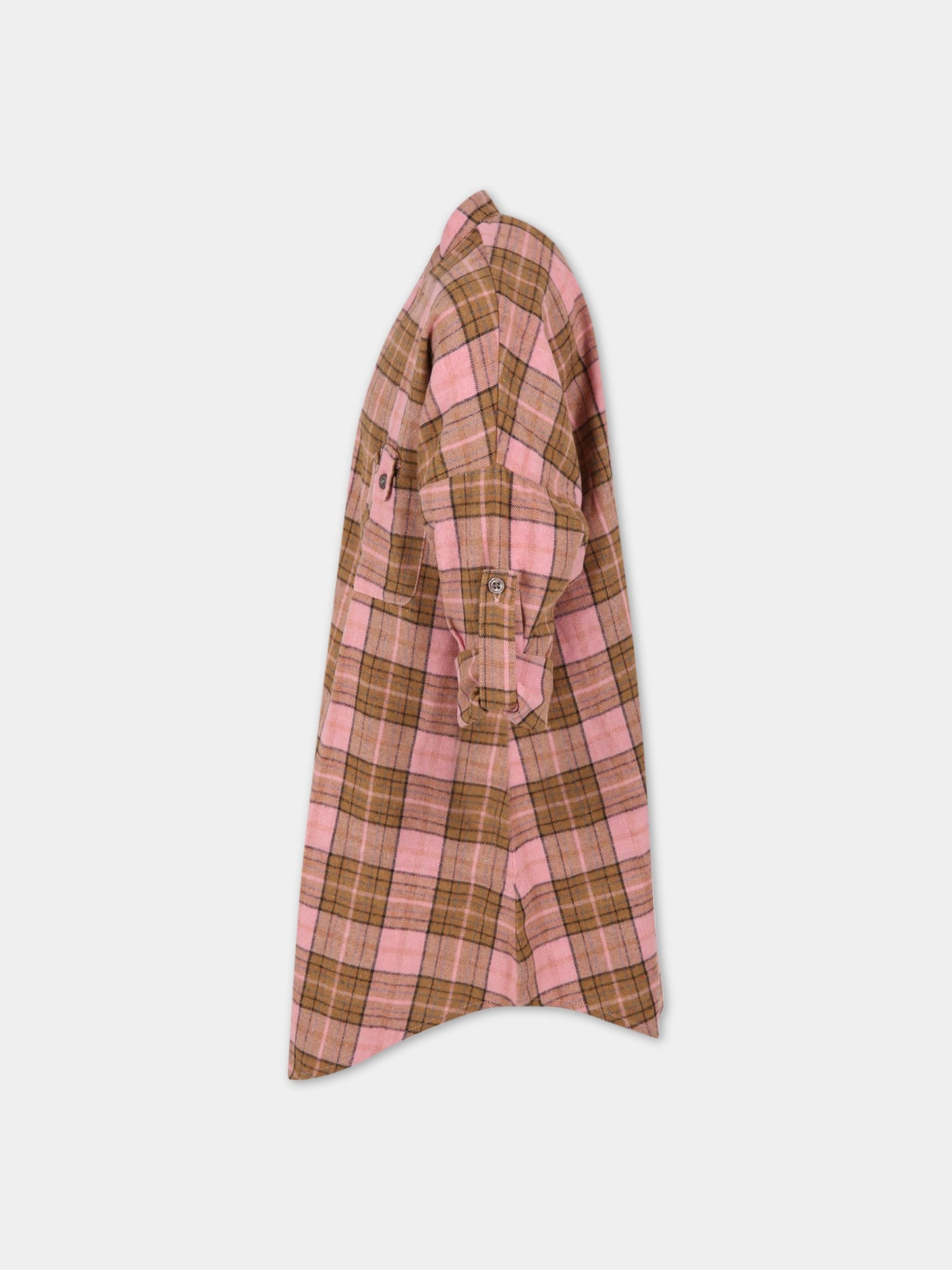 Vestito multicolor per bambina con stampa a quadri,Wander & Wonder,A12204 PINK PLAID