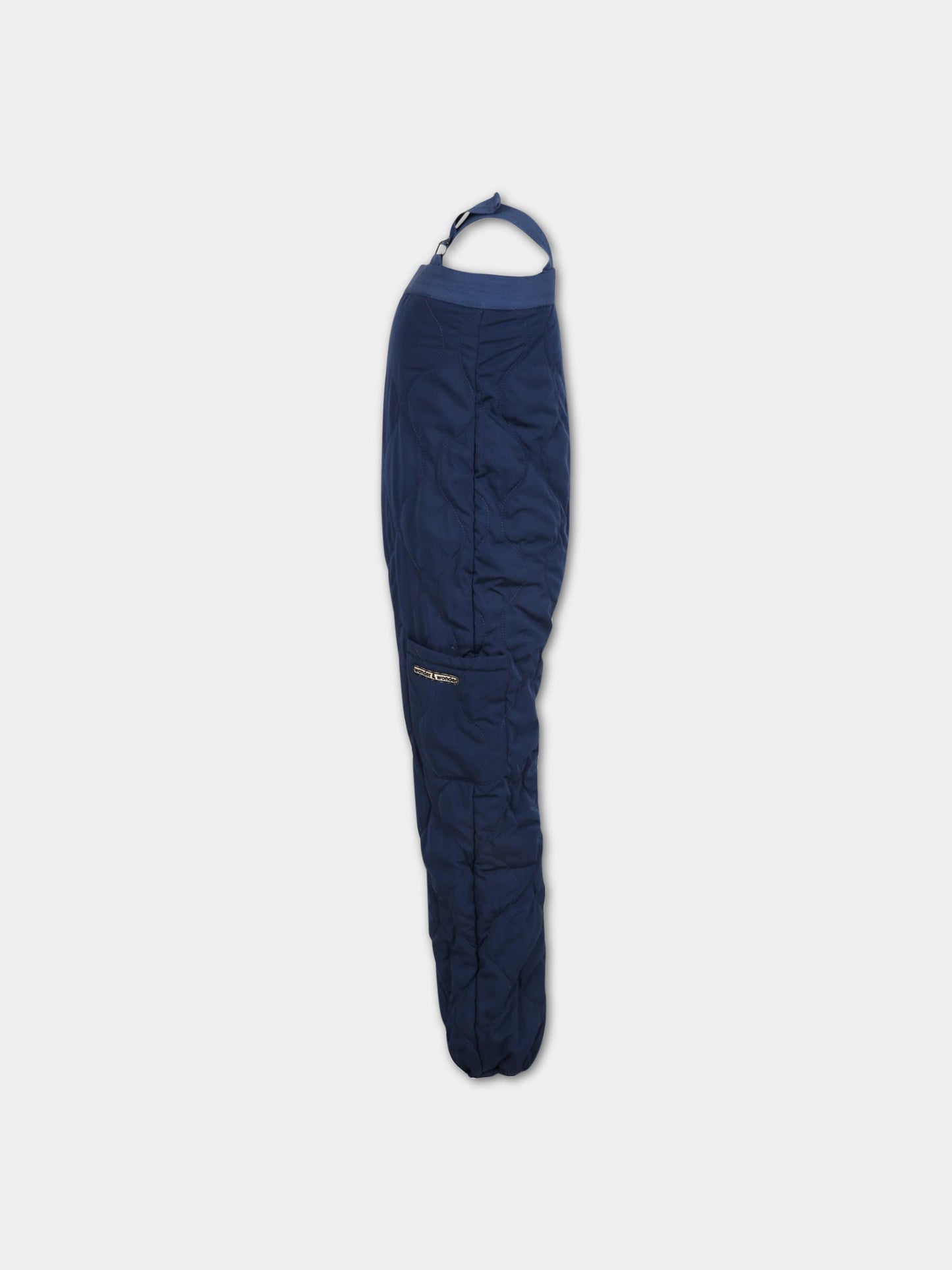 Salopette blu per bambini con logo,Wander & Wonder,A12207 NAVY