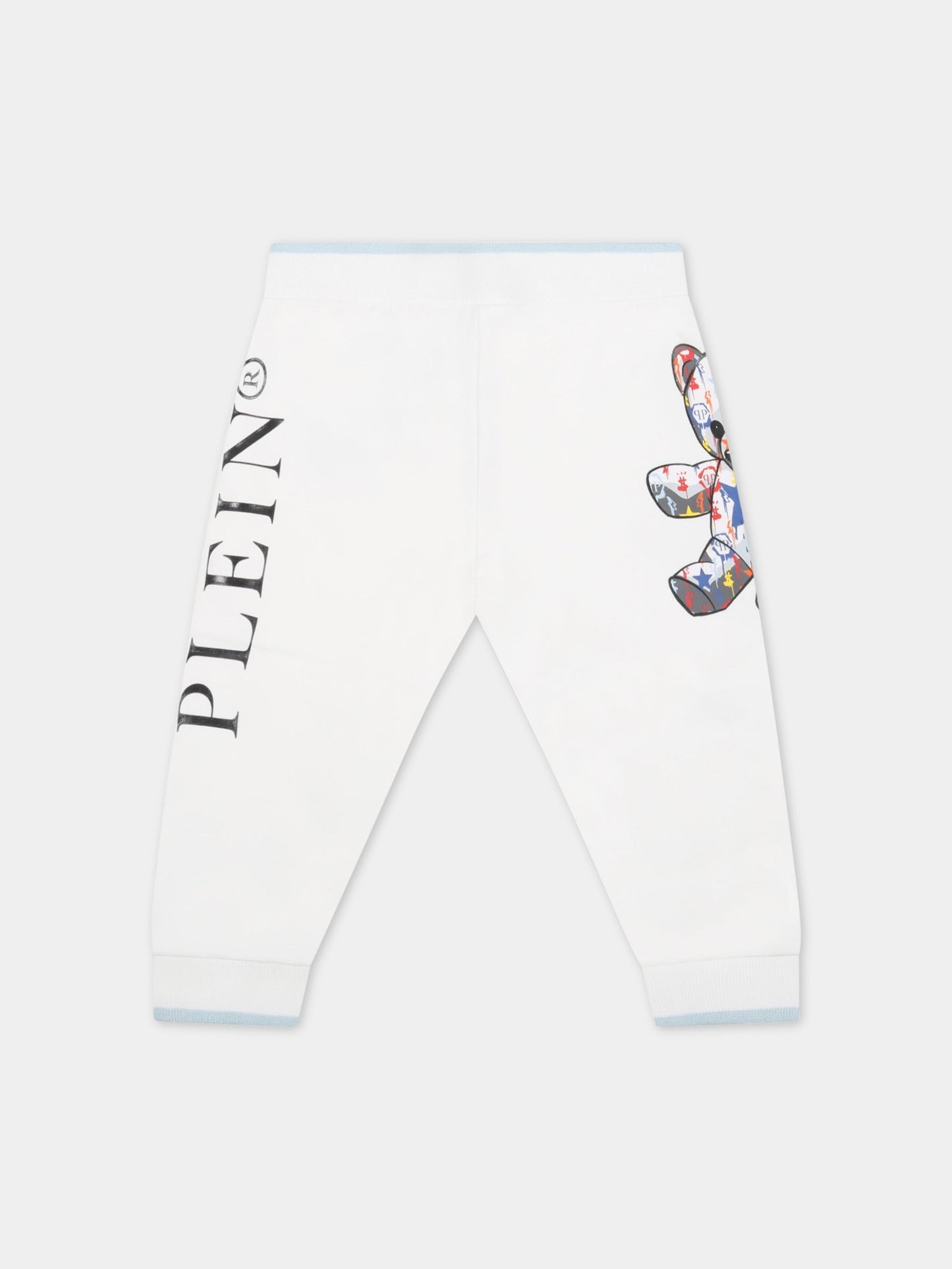 Tuta bianca per neonato con orso,Philipp Plein Junior,1UK002 LDA44 BIANCO OT