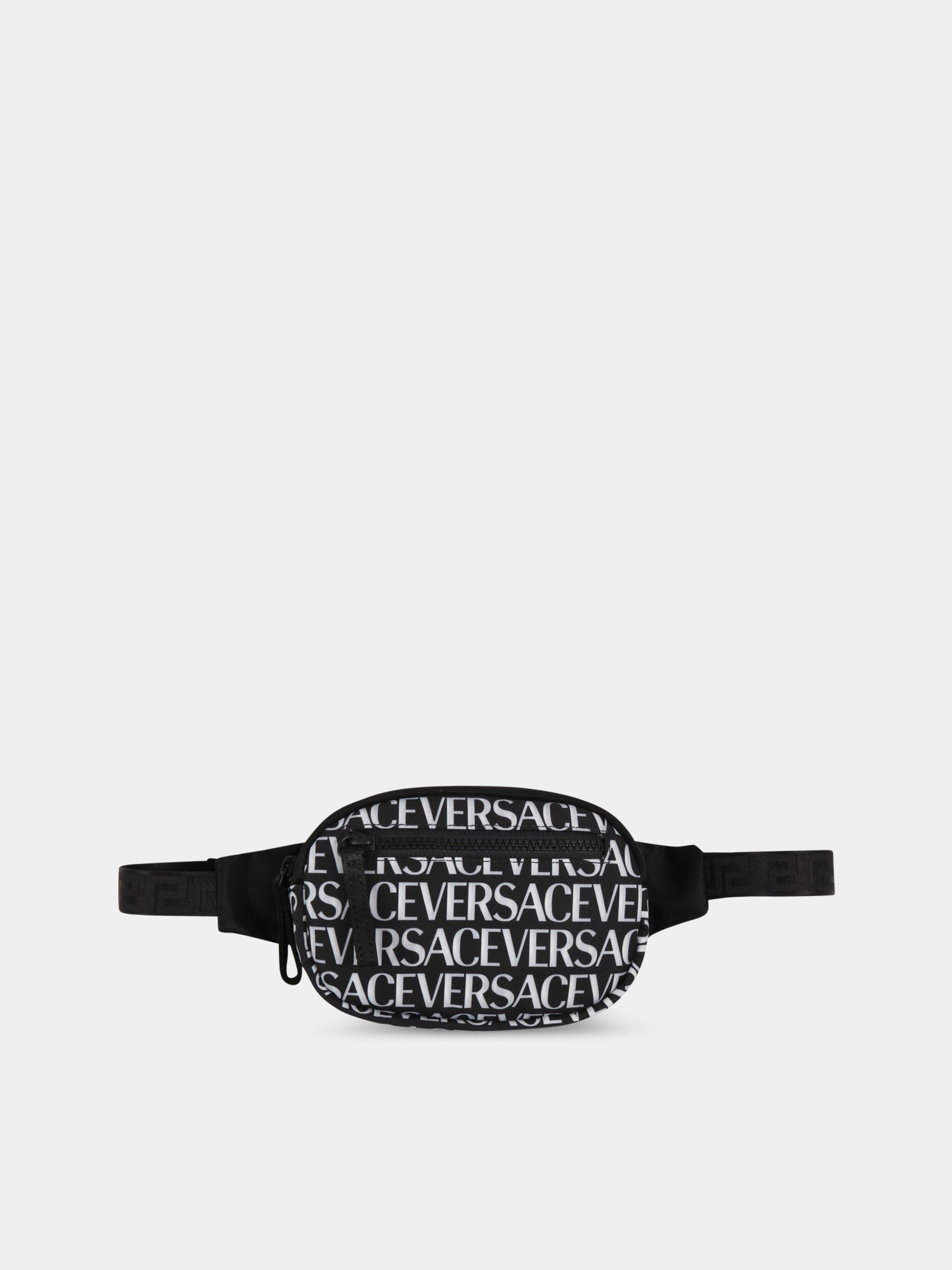 Marsupio nero per bambini con loghi,Versace,1007478 1A05313 5B040  AY7402