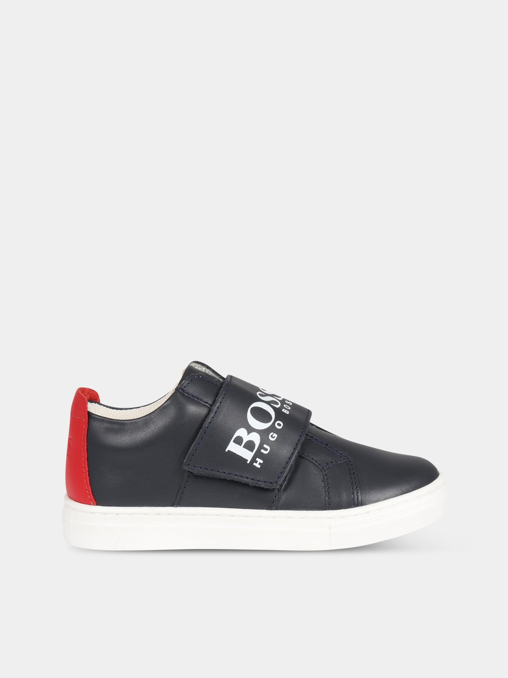 Sneakers blu per bambino con logo,Hugo Boss,J09158 849