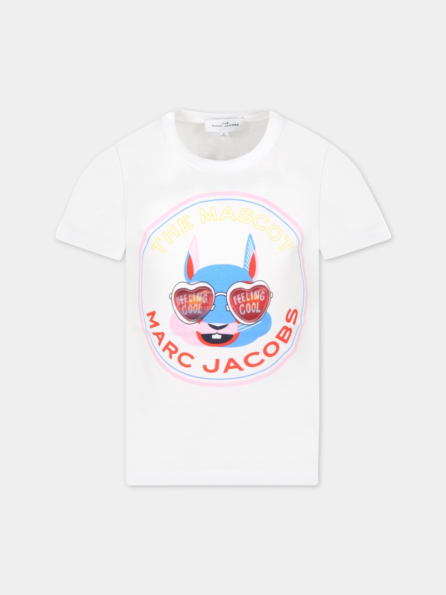 T-shirt bianca per bambina con coniglio,Little Marc Jacobs,W15603 10B