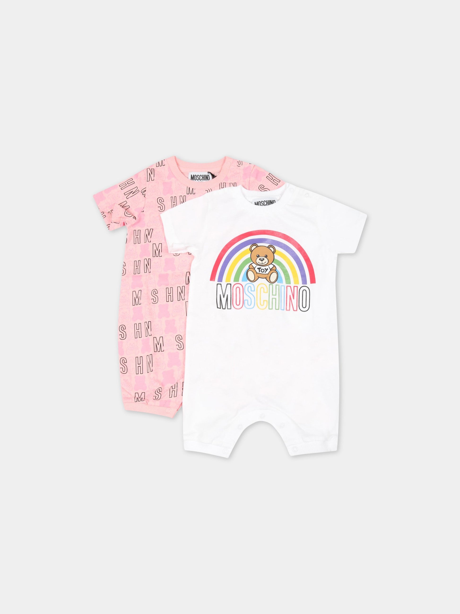 Set multicolor per neonata con loghi,Moschino Kids,MNY02P LAB31 82789