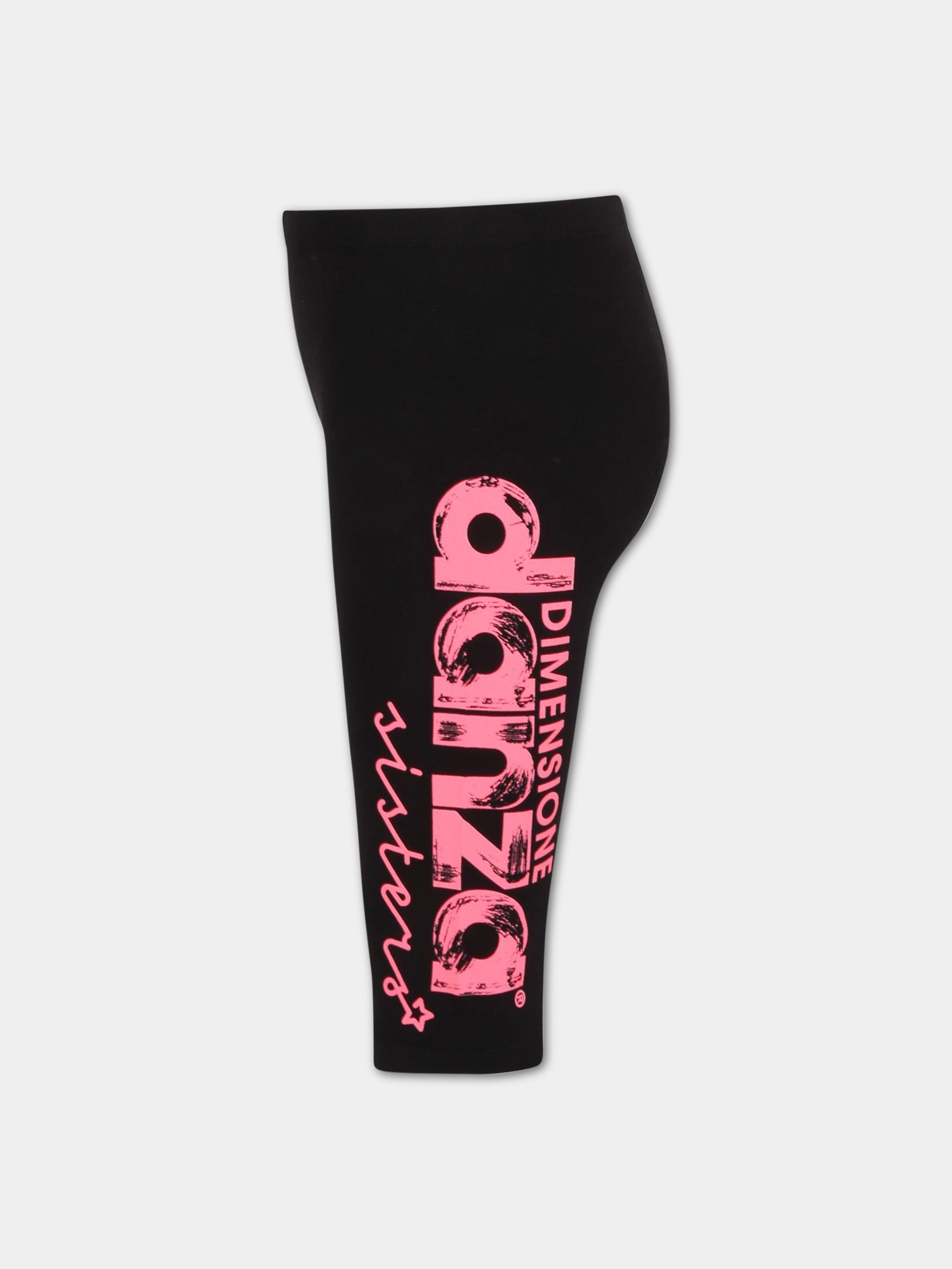 Leggings nero per bambina con loghi,Dimensione Danza,029691 110