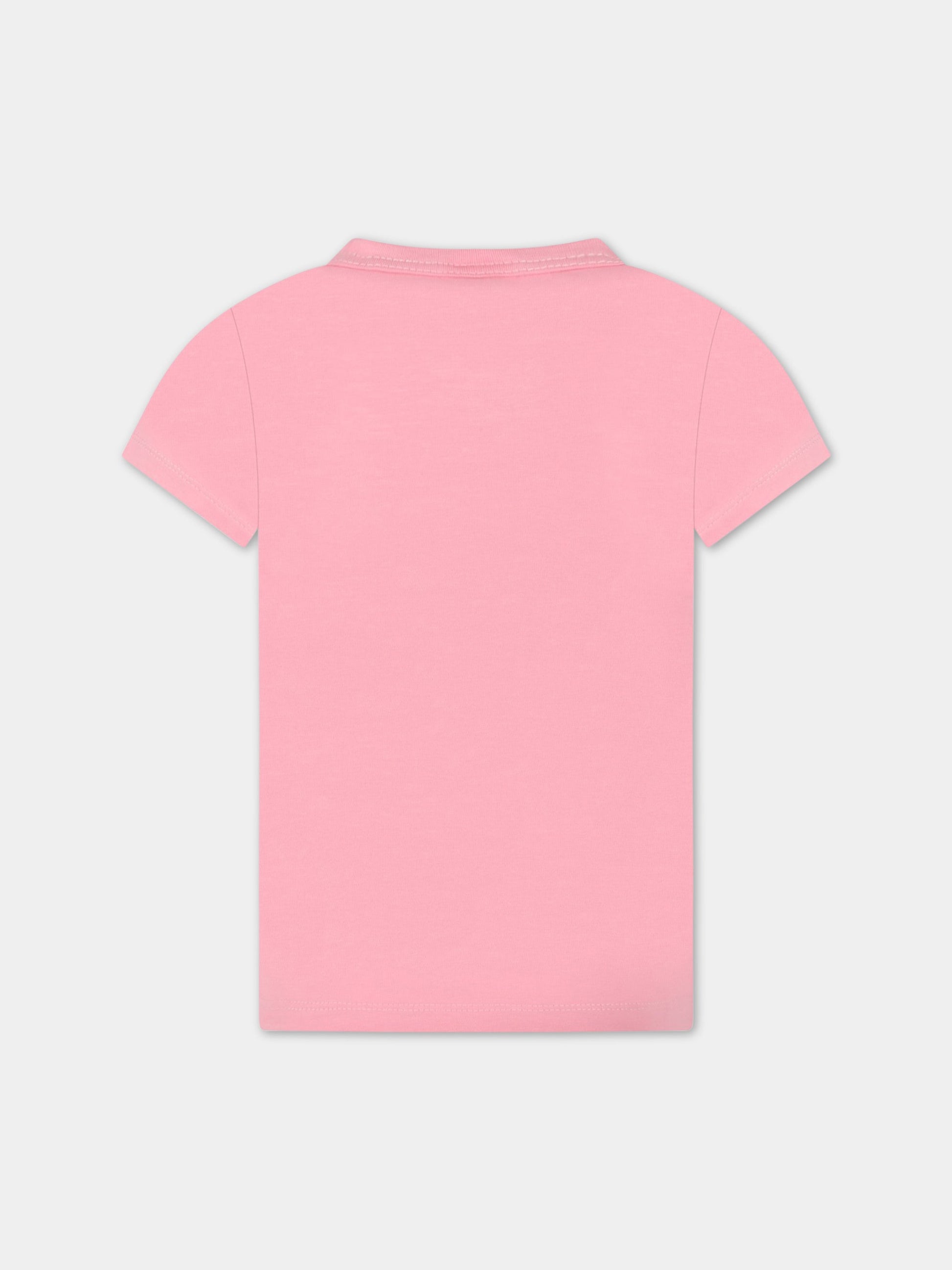 T-shirt rosa per bambina con logo rosa,Dimensione Danza,029751 042