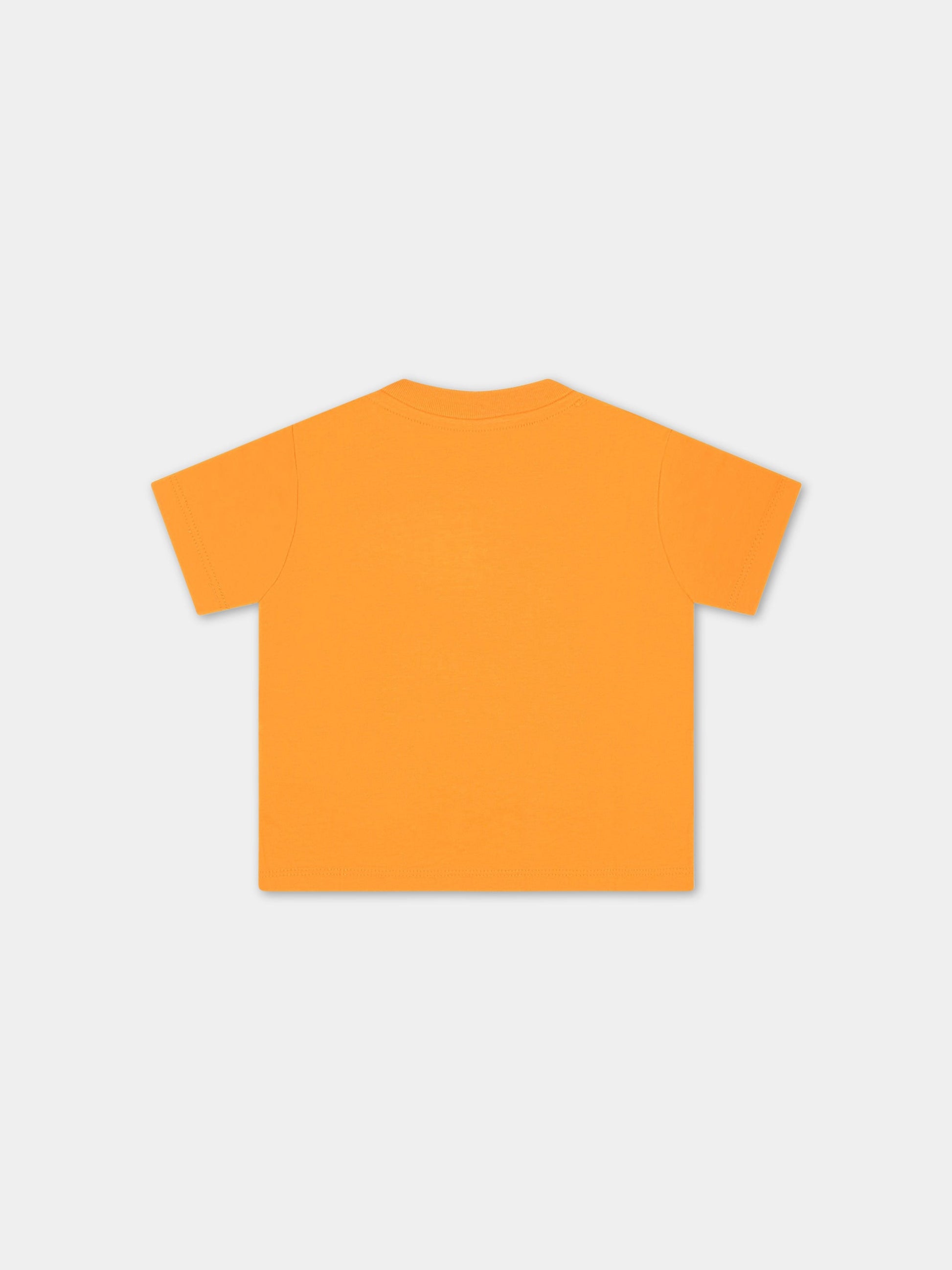 T-shirt arancione per neonato con pony verde ricamato,Ralph Lauren Kids,832904085
