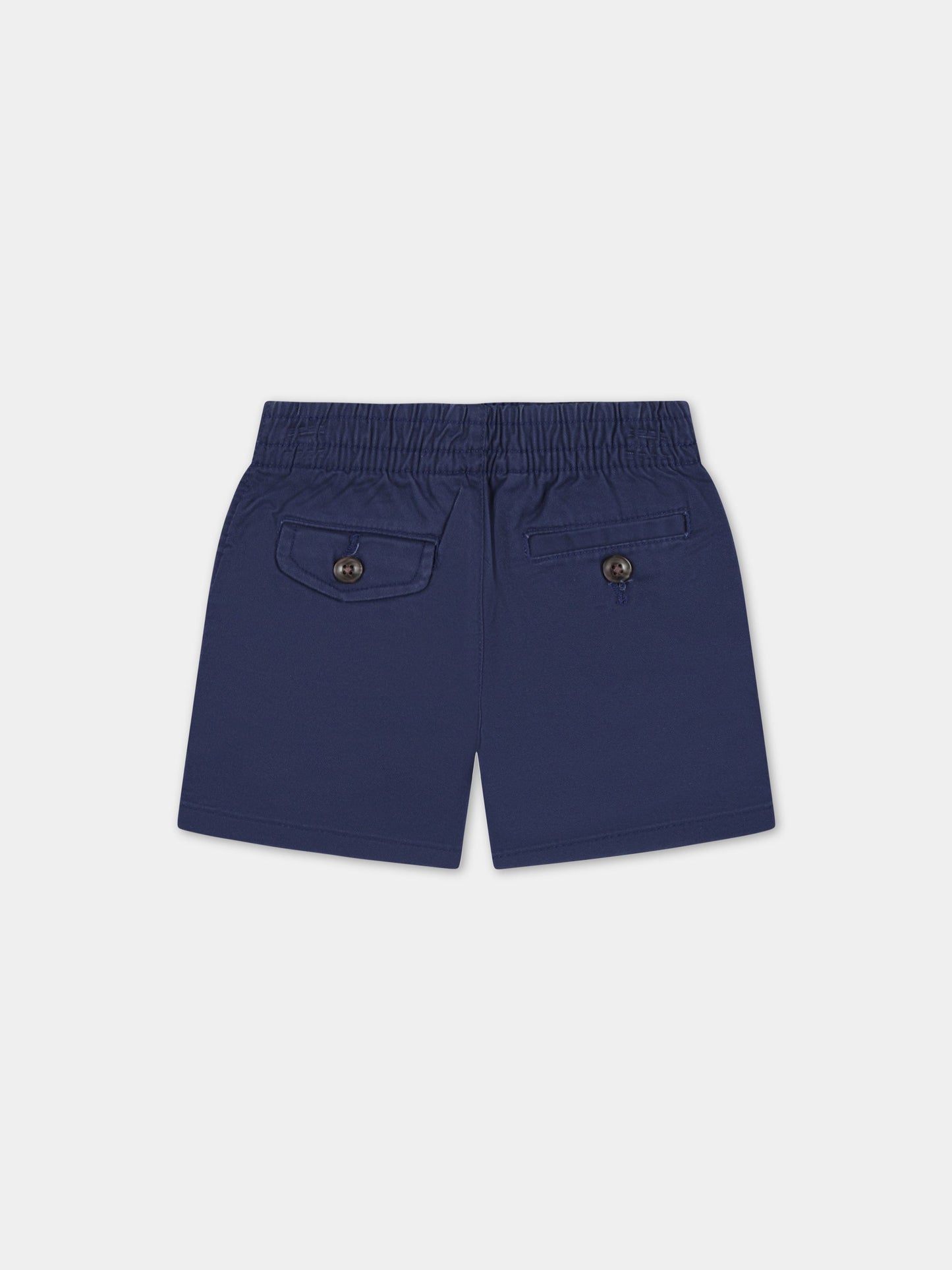 Shorts blu per neonato con pony rosso ricamato,Ralph Lauren Kids,855350011