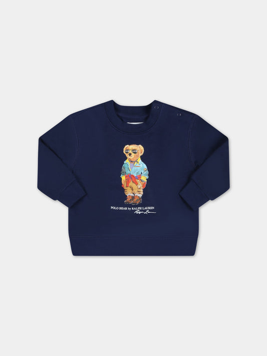 Felpa blu per neonato con Polo Bear,Ralph Lauren Kids,898062001