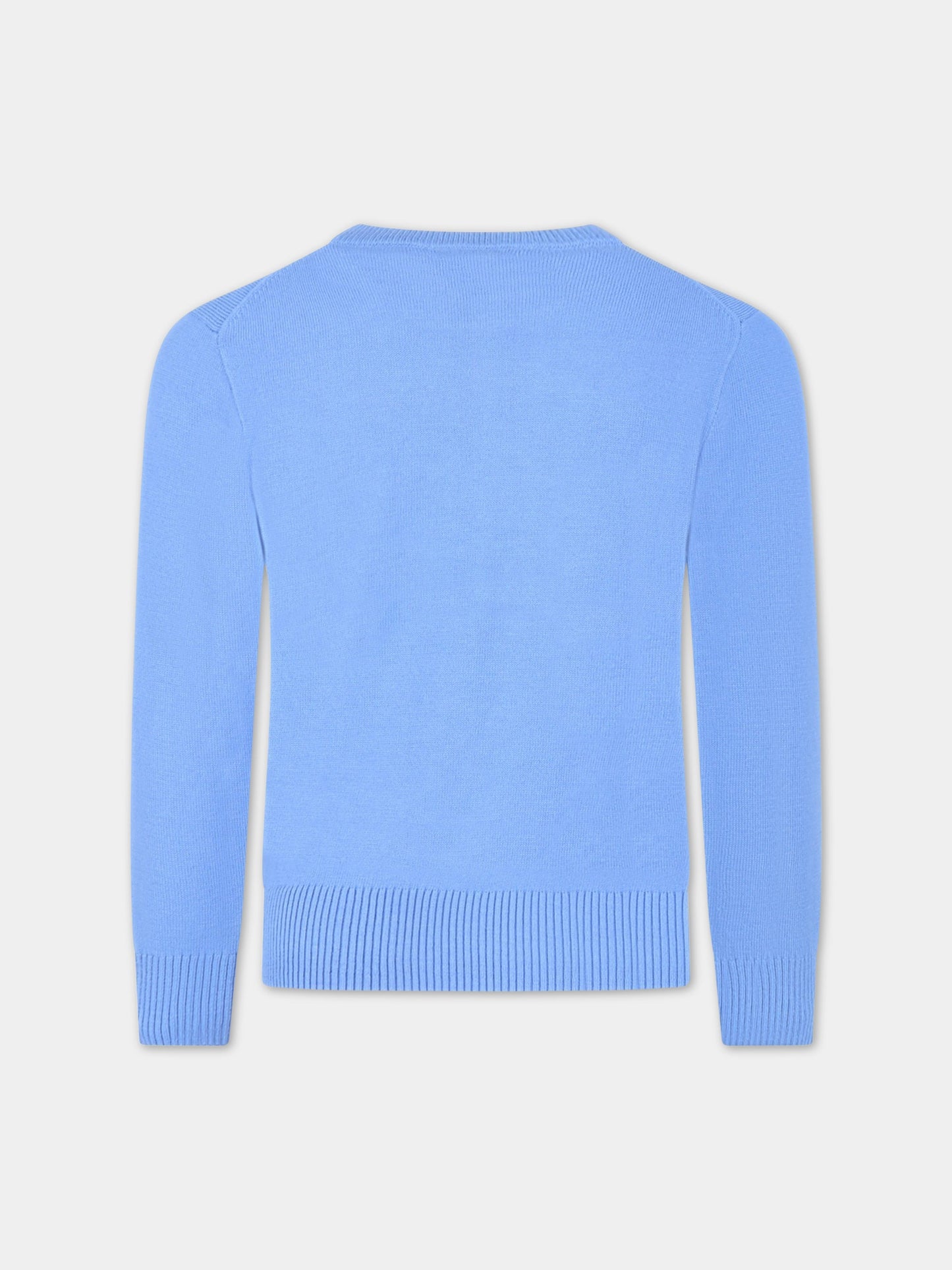 Maglione azzurro per bambino con pony blu,Ralph Lauren Kids,799887033