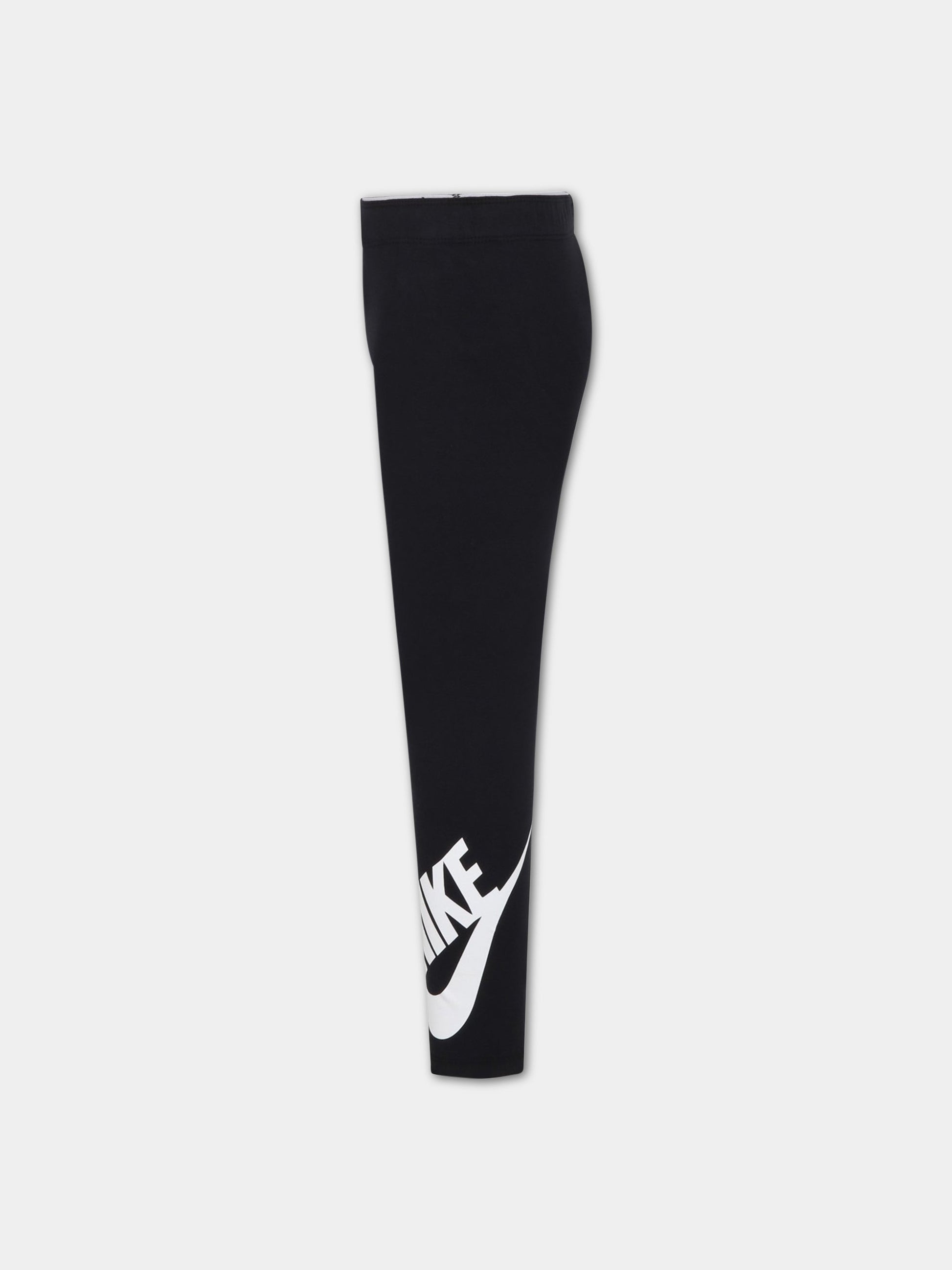 Legging nero per bambina con logo bianco,Nike,3UC723 023