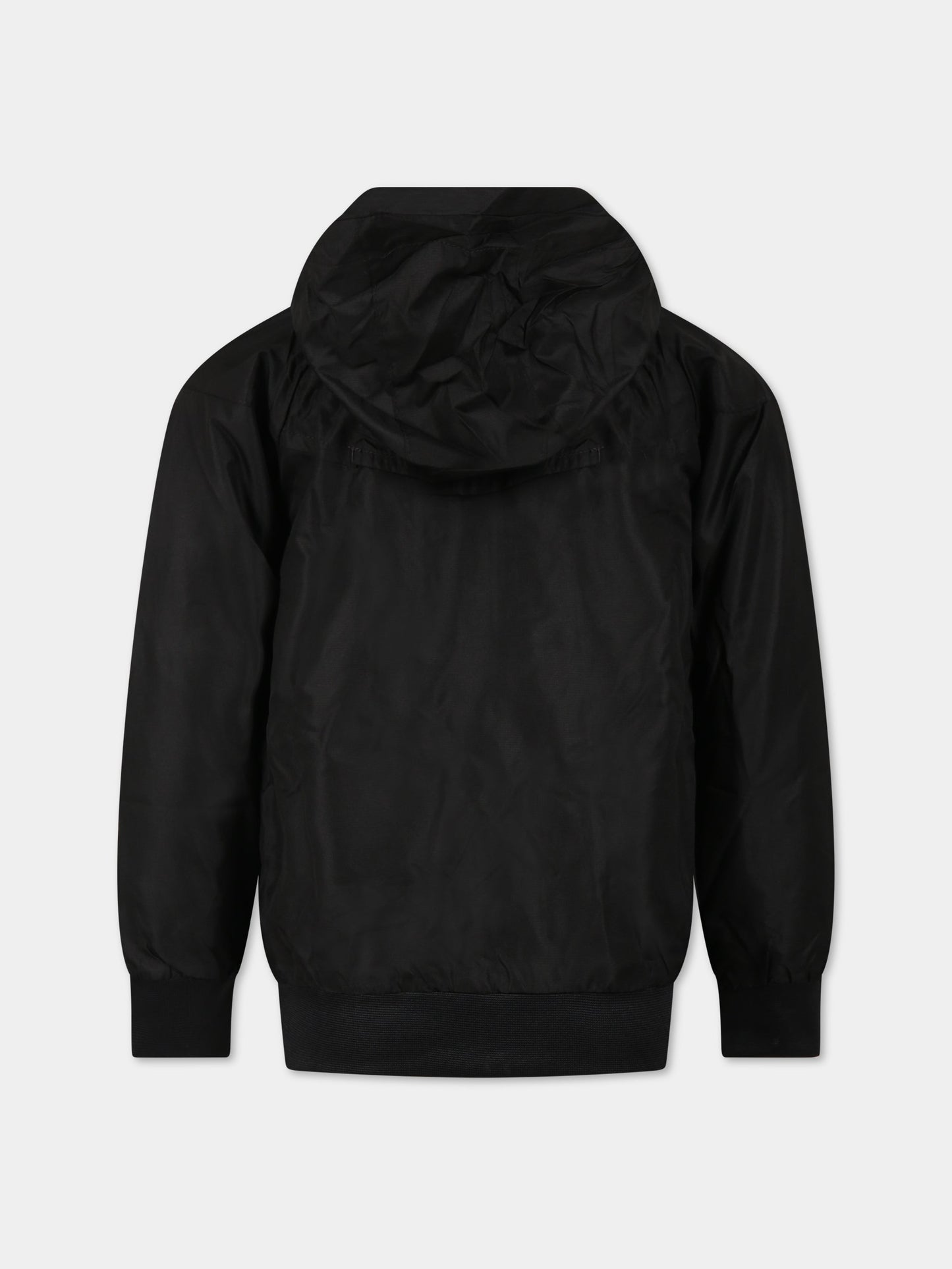 Giacca nera a vento per bambino con logo,Nike,8UC663 023