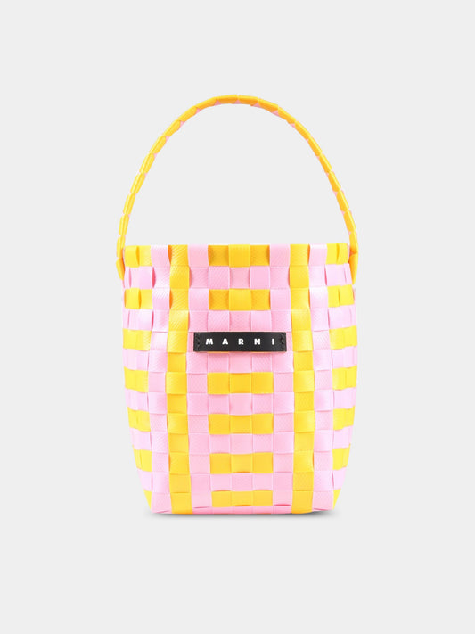 Borsa rosa e gialla per bambina con logo,Marni Kids,M00332 M00IW 0M213