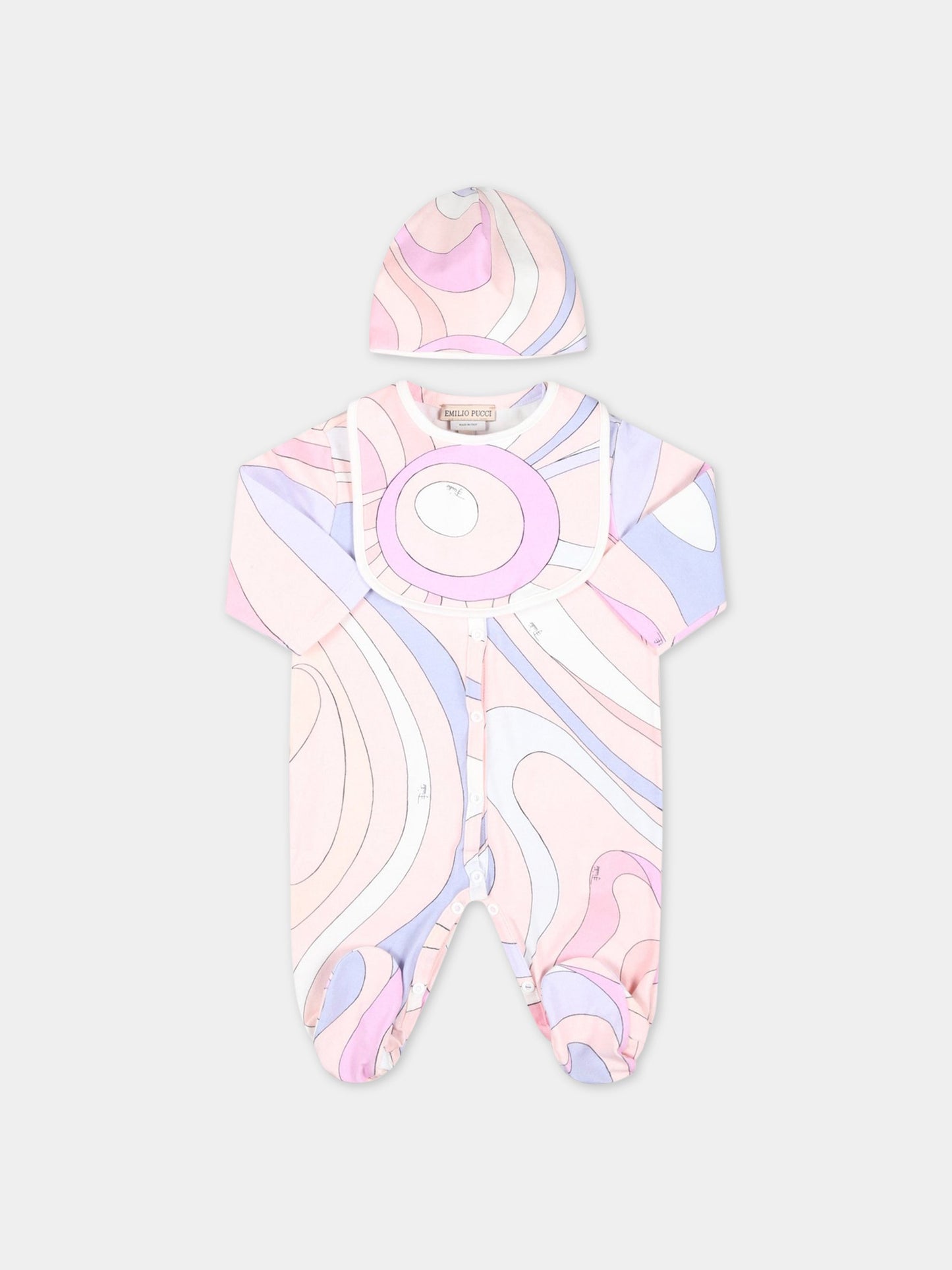 Set multicolor per neonata con logo,Emilio Pucci Junior,PSB020 J0262 500MC
