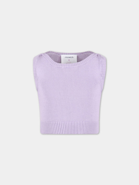 Gilet viola per bambina,Simonetta,SS9A22 X0006 572