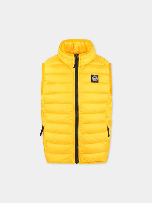 Gilet arancione per bambino con iconica bussola,Stone Island Junior,7816 G01 31 V0033