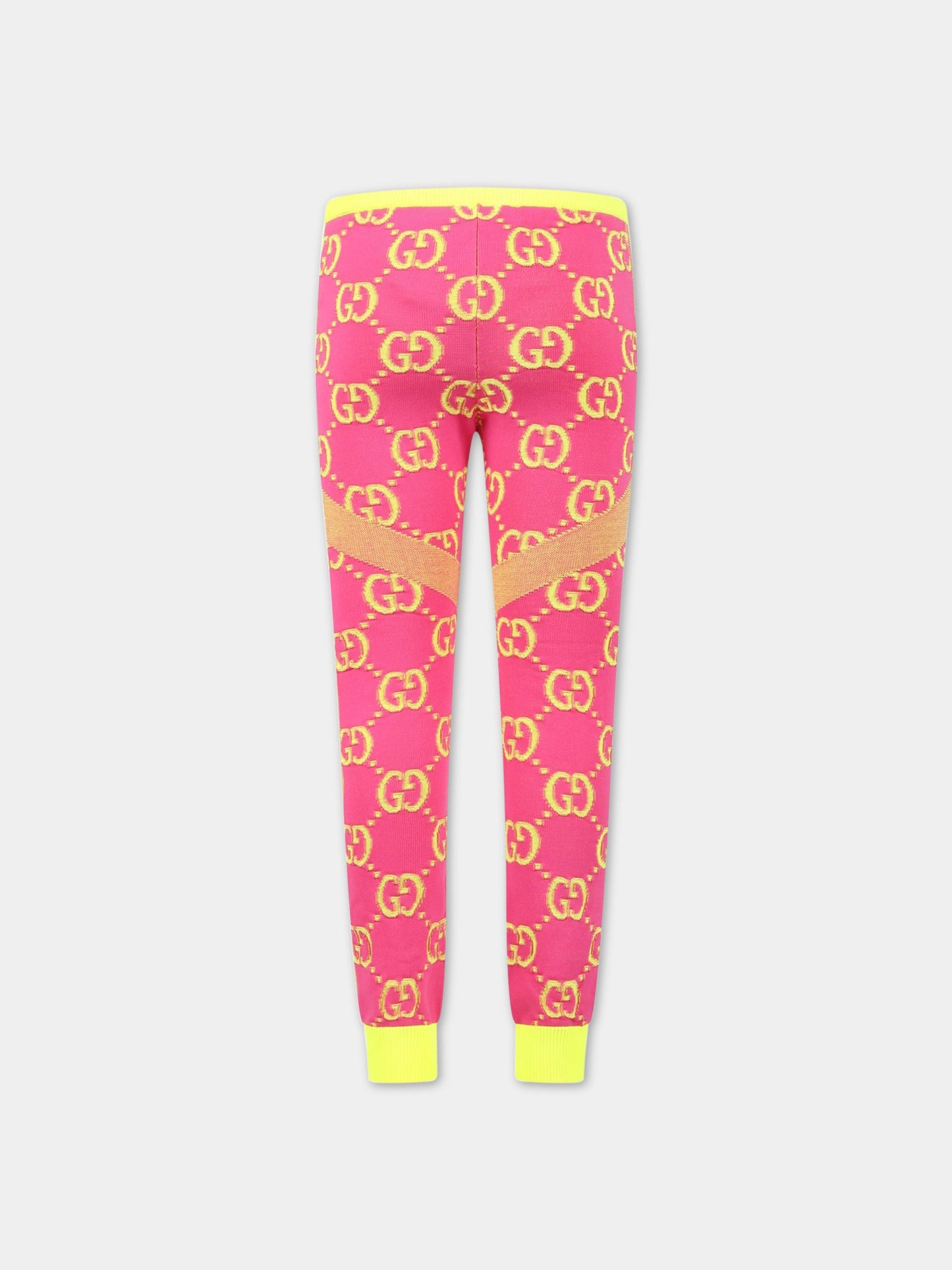 Leggings fucsia per bambina con GG,Gucci Kids,692058 4KAA5 5575