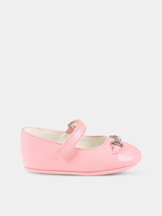 Ballerine rosa per neonata con Morsetto,Gucci Kids,681320 1D700 5815