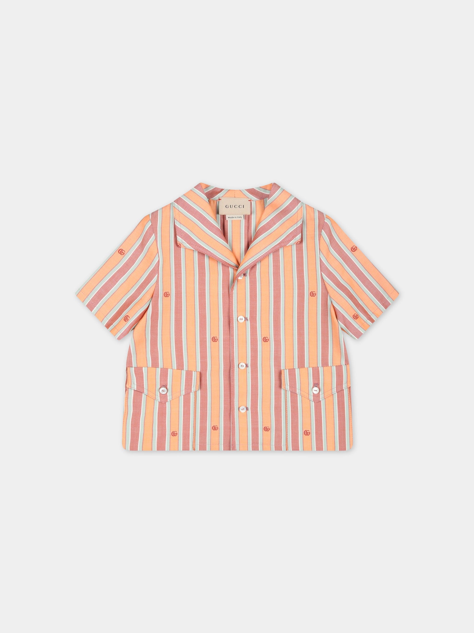 Camicia multicolor per neonato con GG,Gucci Kids,712229 XWAV1 6253