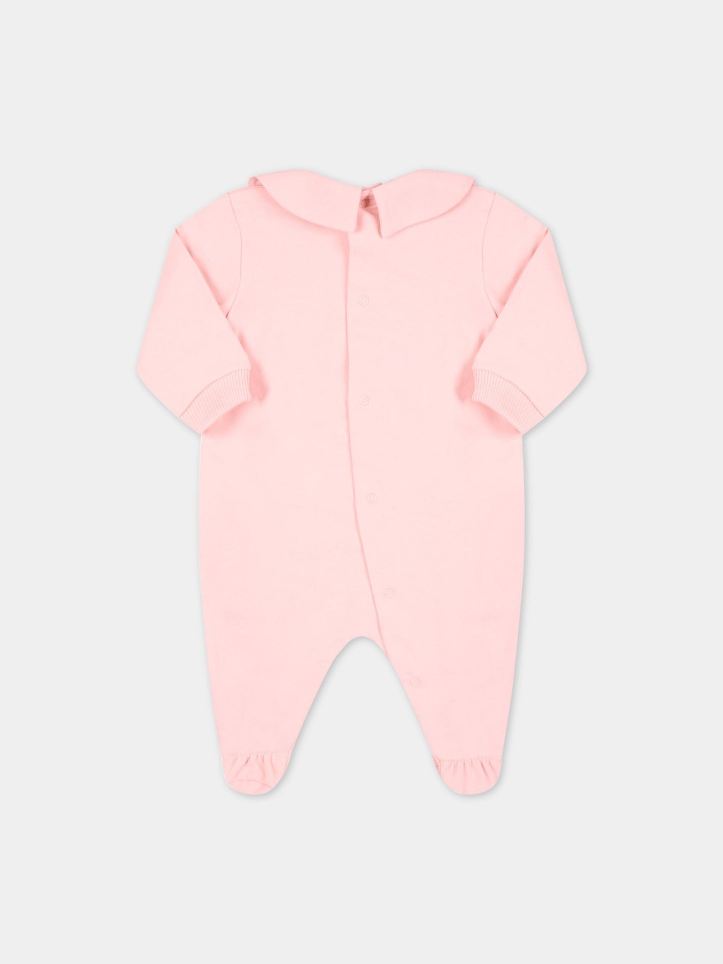 Tutina rosa per neonata con Teddy Bear e logo nero,Moschino Kids,MTY037 LDA00 50209