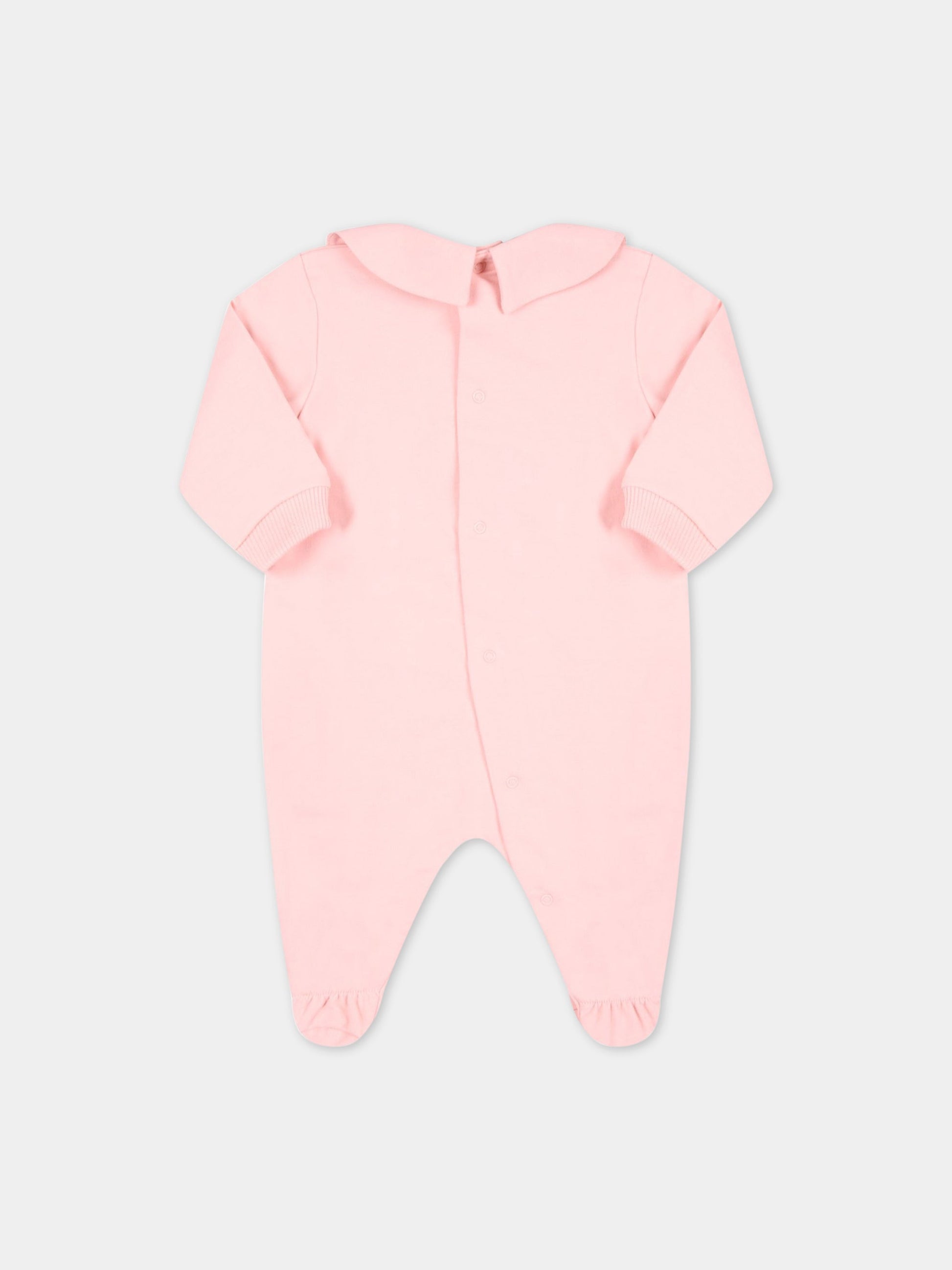 Tutina rosa per neonata con Teddy Bear e logo nero,Moschino Kids,MTY037 LDA00 50209