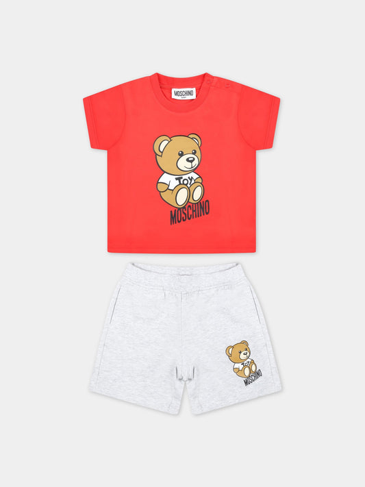 Completo multicolor per neonato con Teddy Bear,Moschino Kids,MPG00M LBA10 50109