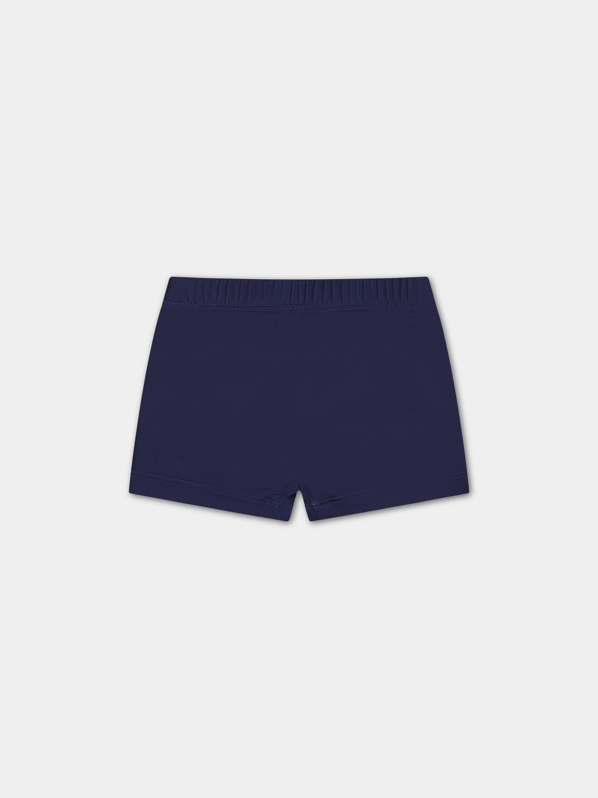 Boxer-mare blu per neonato con Teddy bear e logo,Moschino Kids,MSL006 LKA00 40016