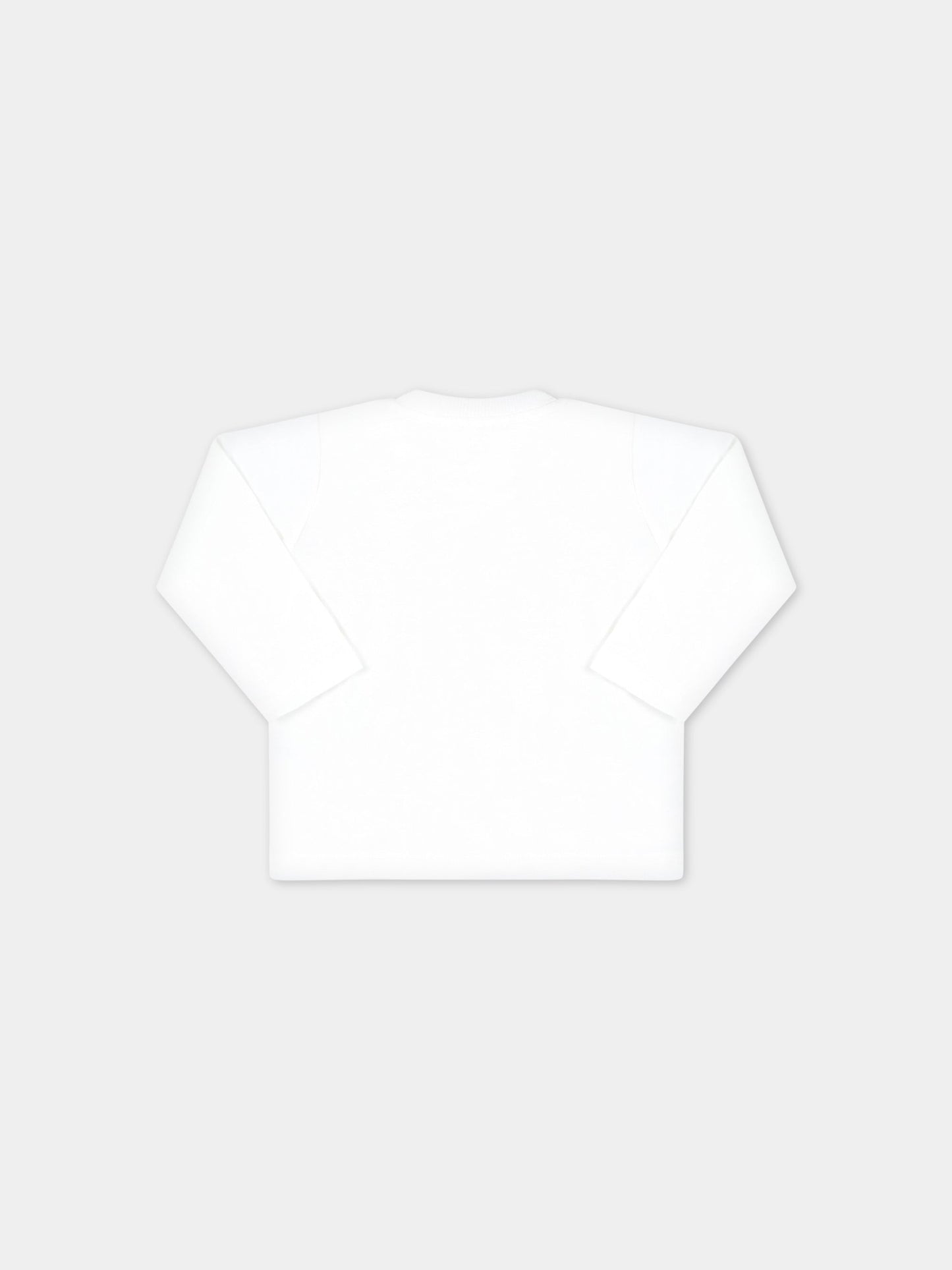 T-shirt bianca per neonati con Teddy Bear con gioco,Moschino Kids,MSO00D LAA03 10063